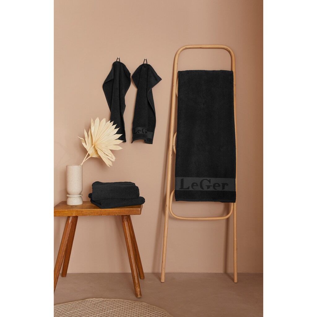 LeGer Home by Lena Gercke Handtuch Set »Anisa«, 5 tlg., Walkfrottee, Handtuchset mit Markenschriftzug auf der Bordüre, aus 100% Baumwolle