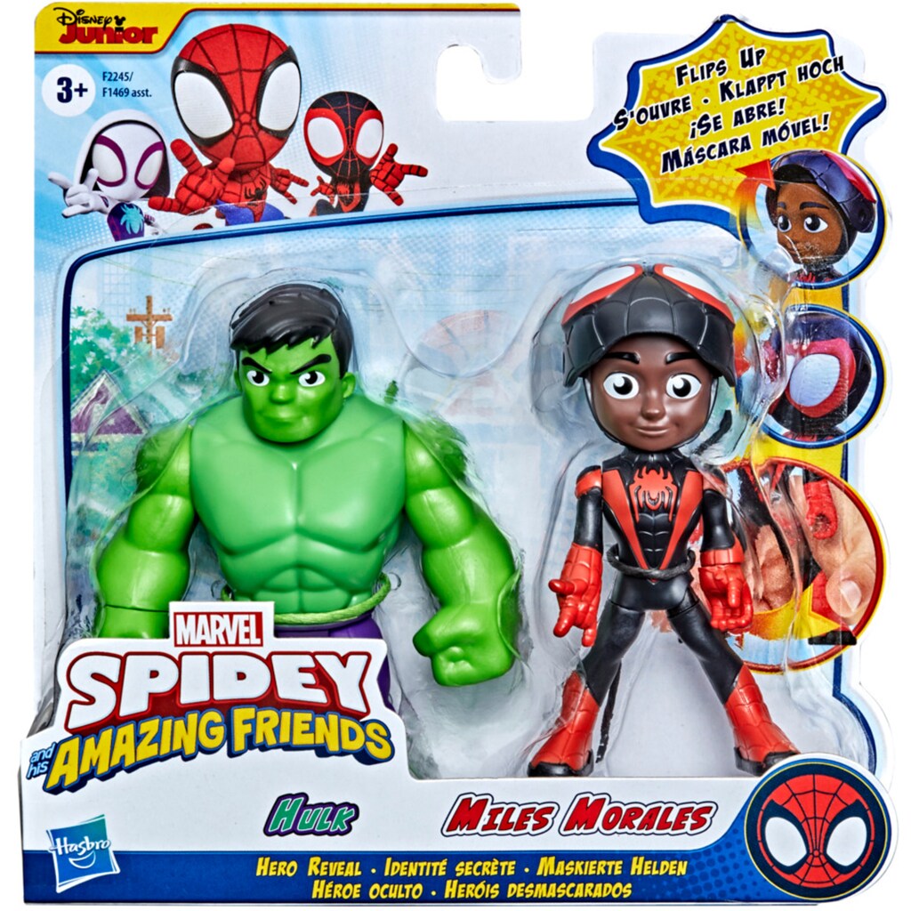 Hasbro Actionfigur »Spidey and His Amazing Friends, Maskierte Helden 2er-Pack Miles Morales und Hulk«