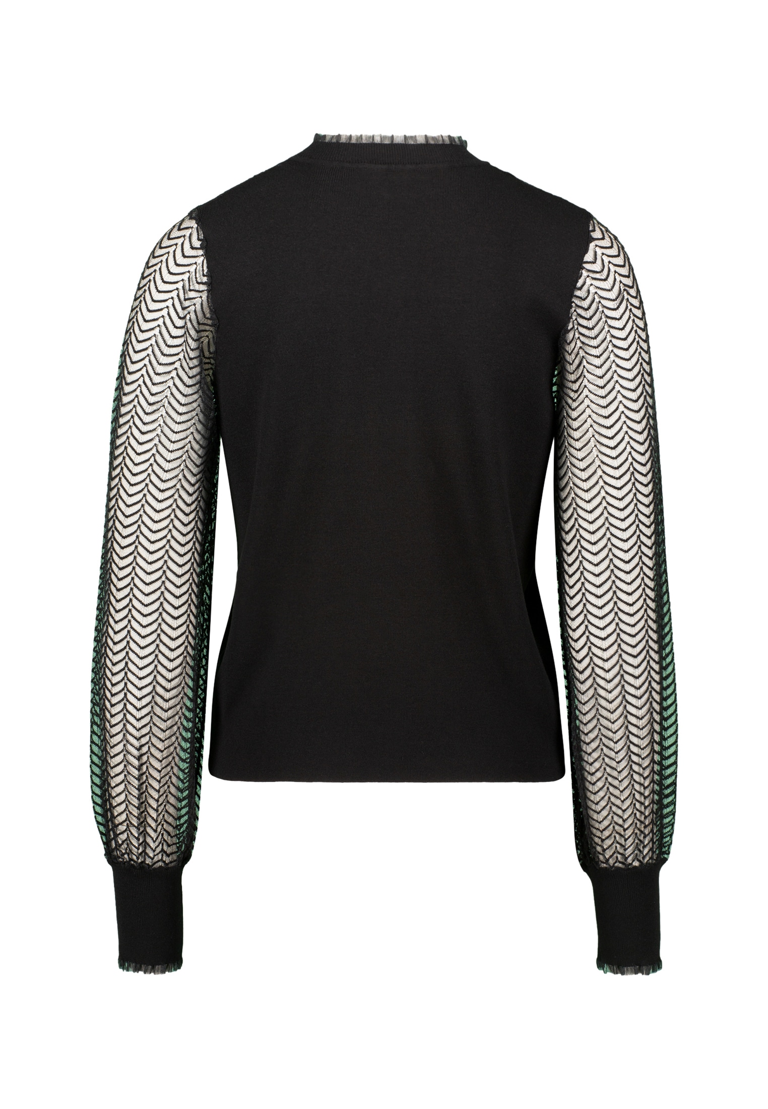 Zero Rundhalspullover »Pullover mit transparenten Ärmeln«