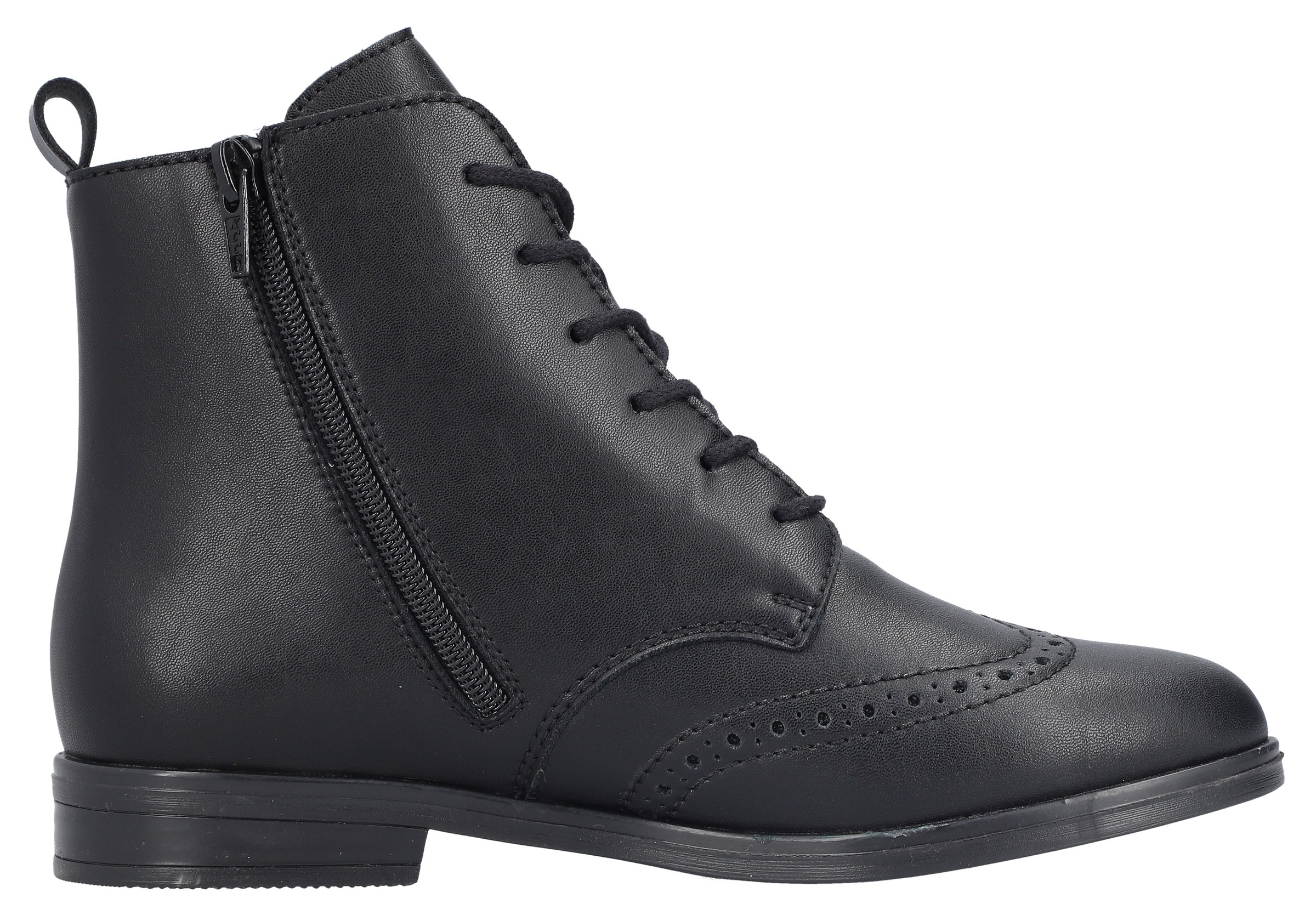 Rieker Schnürstiefelette, Schnürboots, Blockabsatz, mit Anziehlasche