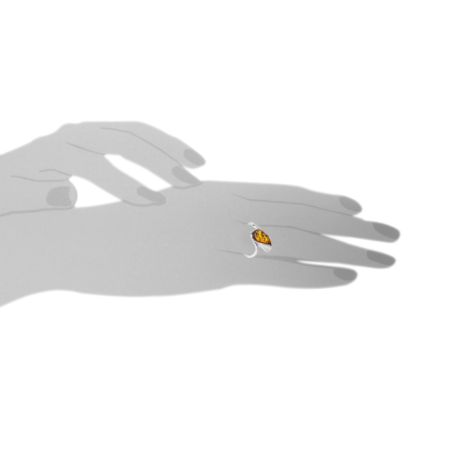 OSTSEE-SCHMUCK Fingerring »- Elida - Silber 925/000 - Bernstein«