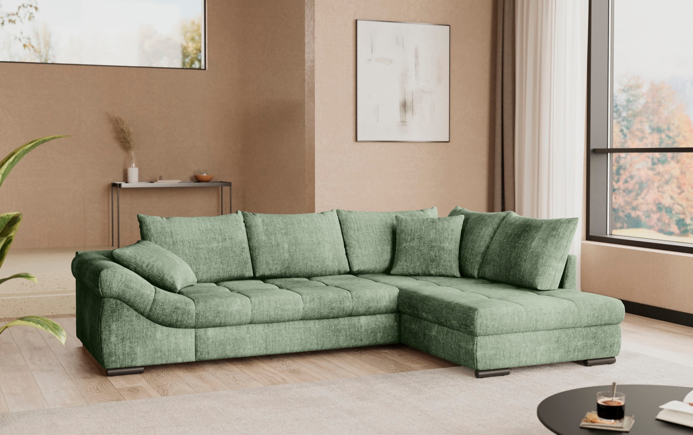 Mr. Couch Ecksofa »Allegro, L-Form«, mit Hochschläfer-Bettauszug, wahlweise mit Kaltschaum
