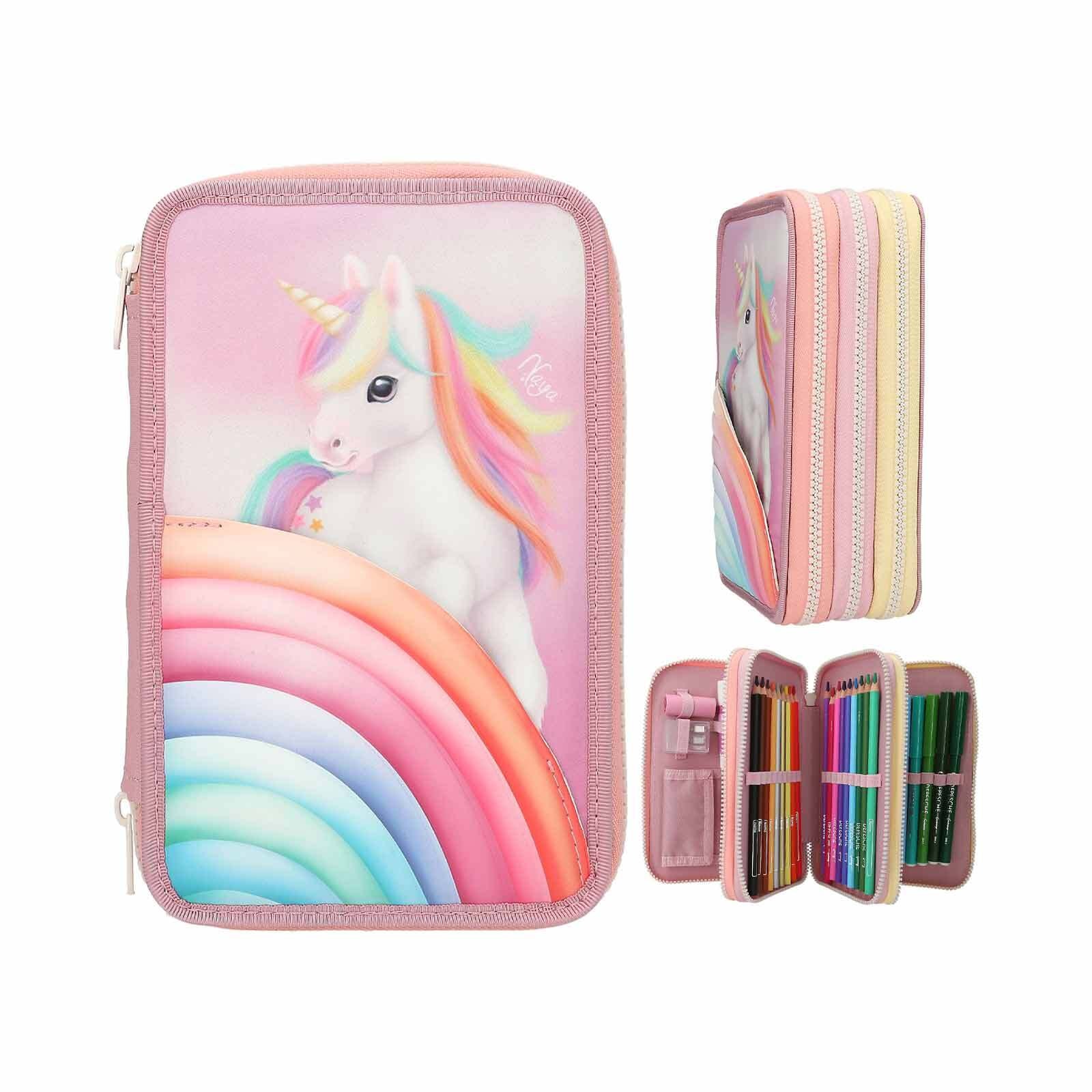 Depesche Buntstift »3-Fach Federtasche Farbwolke inkl. Stifte Ylvi 7,5 x 13,5 x 20 cm rosa«