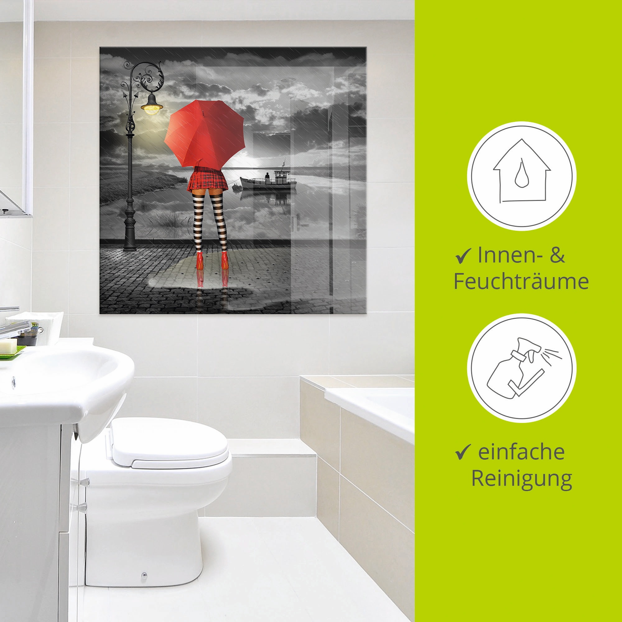 Artland Glasbild »Sonnige Aussichten«, Frau, (1 St.), in verschiedenen Größen