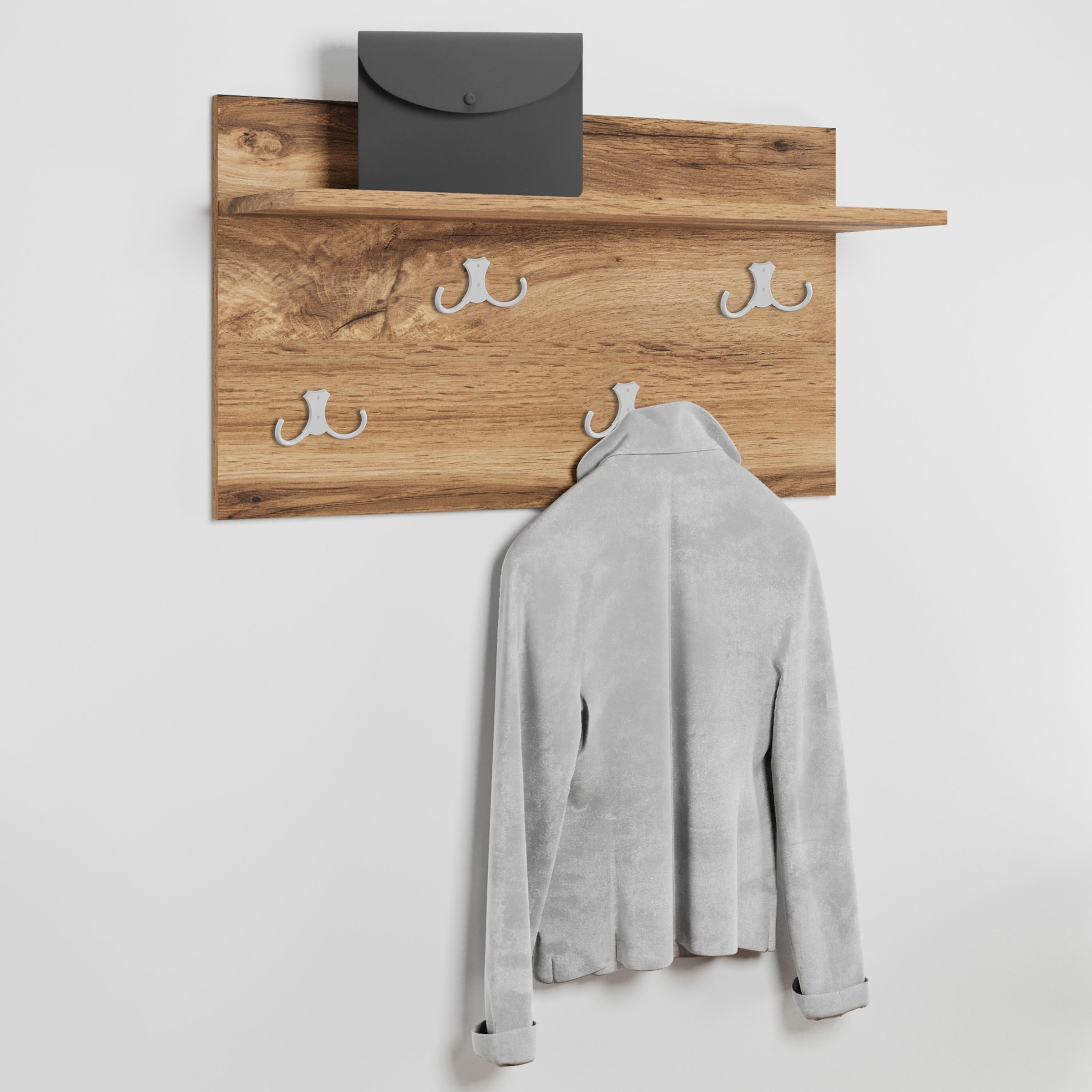 INOSIGN Garderobenpaneel »Paris«, (1 St.), Praktische Wandgarderobe mit Doppelhaken (B/T/H): 70/21,5/40 cm