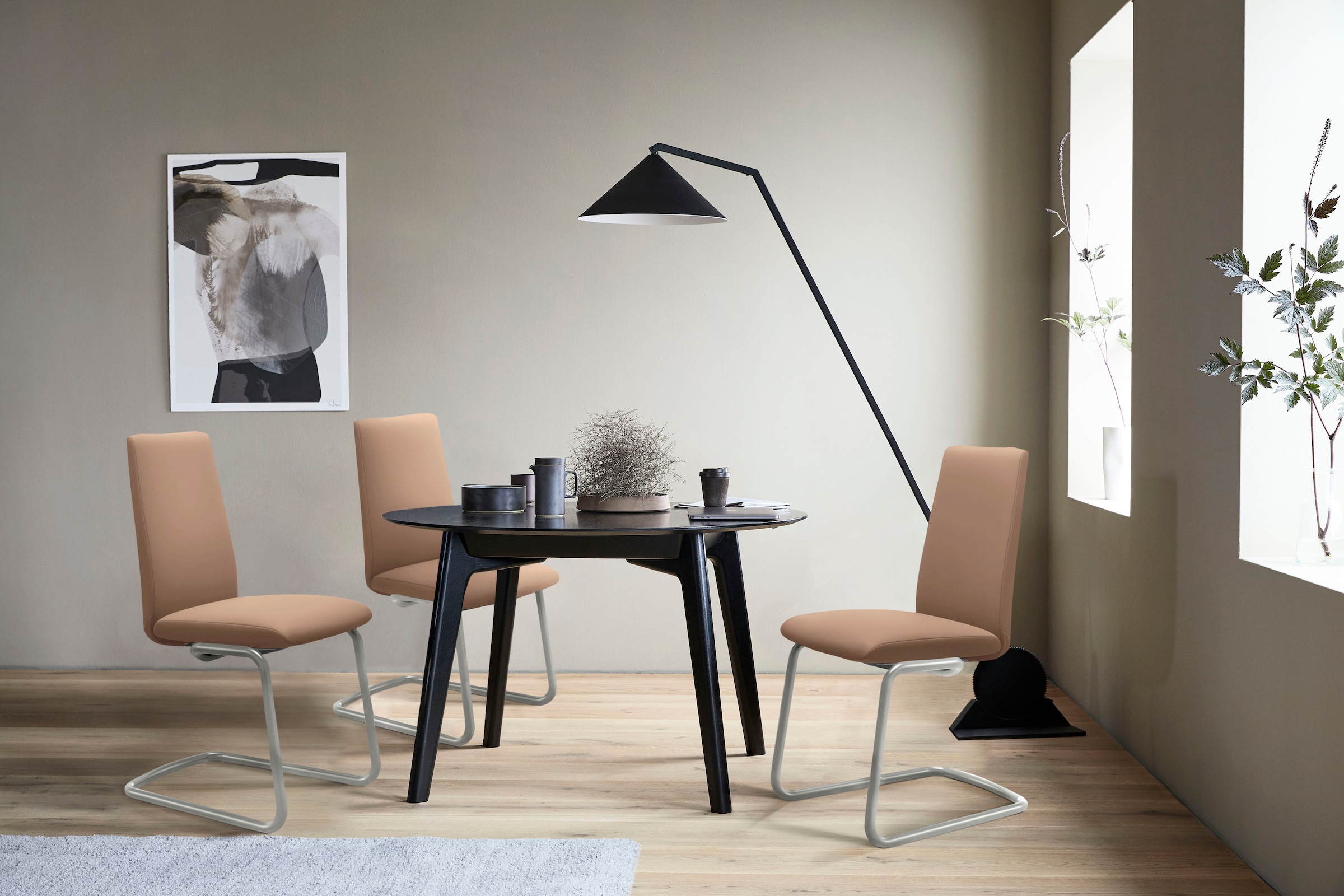 Stressless® Polsterstuhl »Laurel«, Leder PALOMA, Low Back, Größe M, mit Beinen aus Stahl in Schwarz matt