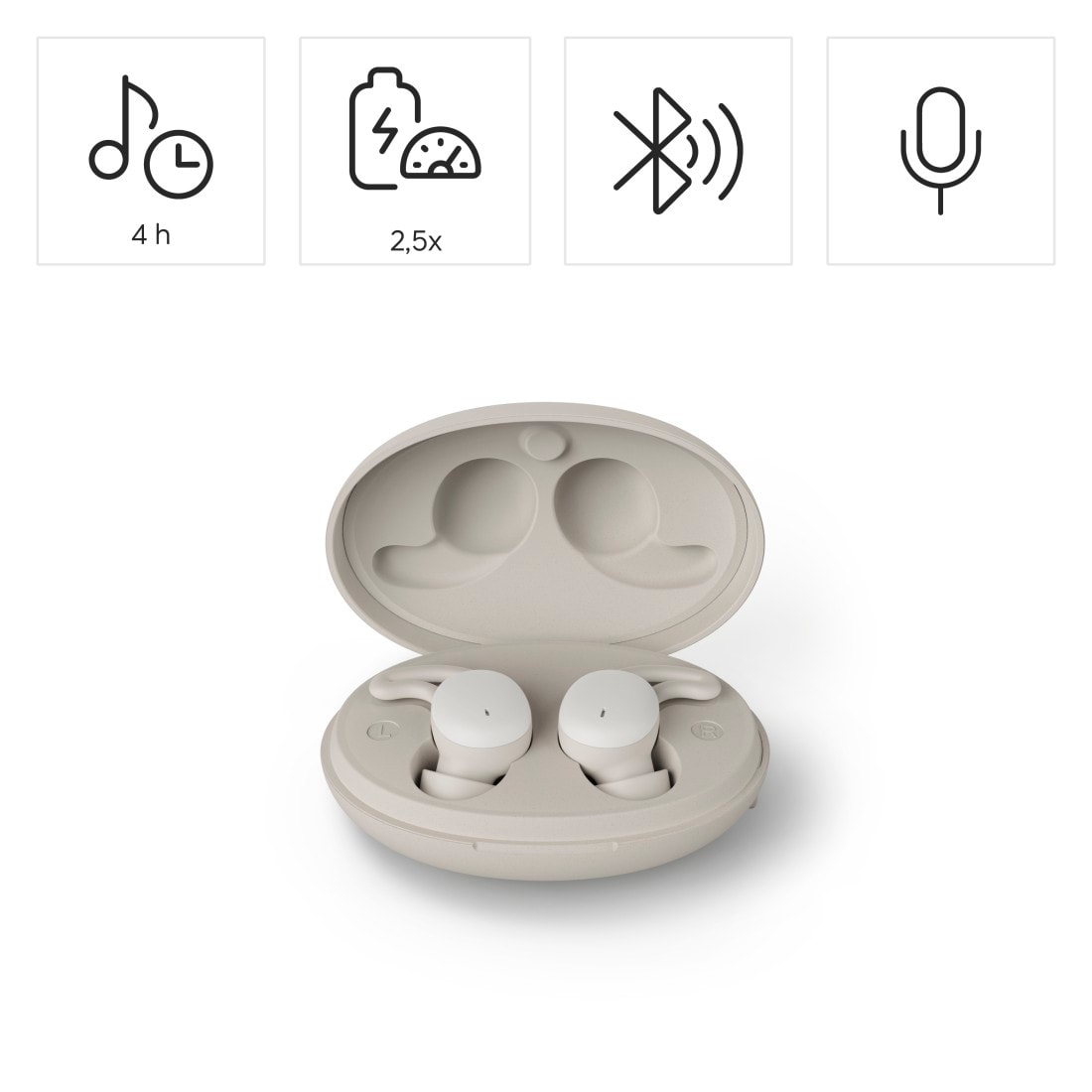 Hama Bluetooth-Kopfhörer »Bluetooth-Kopfhörer kabellos (In-Ear, Schlafkopfhörer, TWS, Mikrofon)« Mini-Kopfhörer, Touch-Control, 4 Stunden Musikwiedergabe