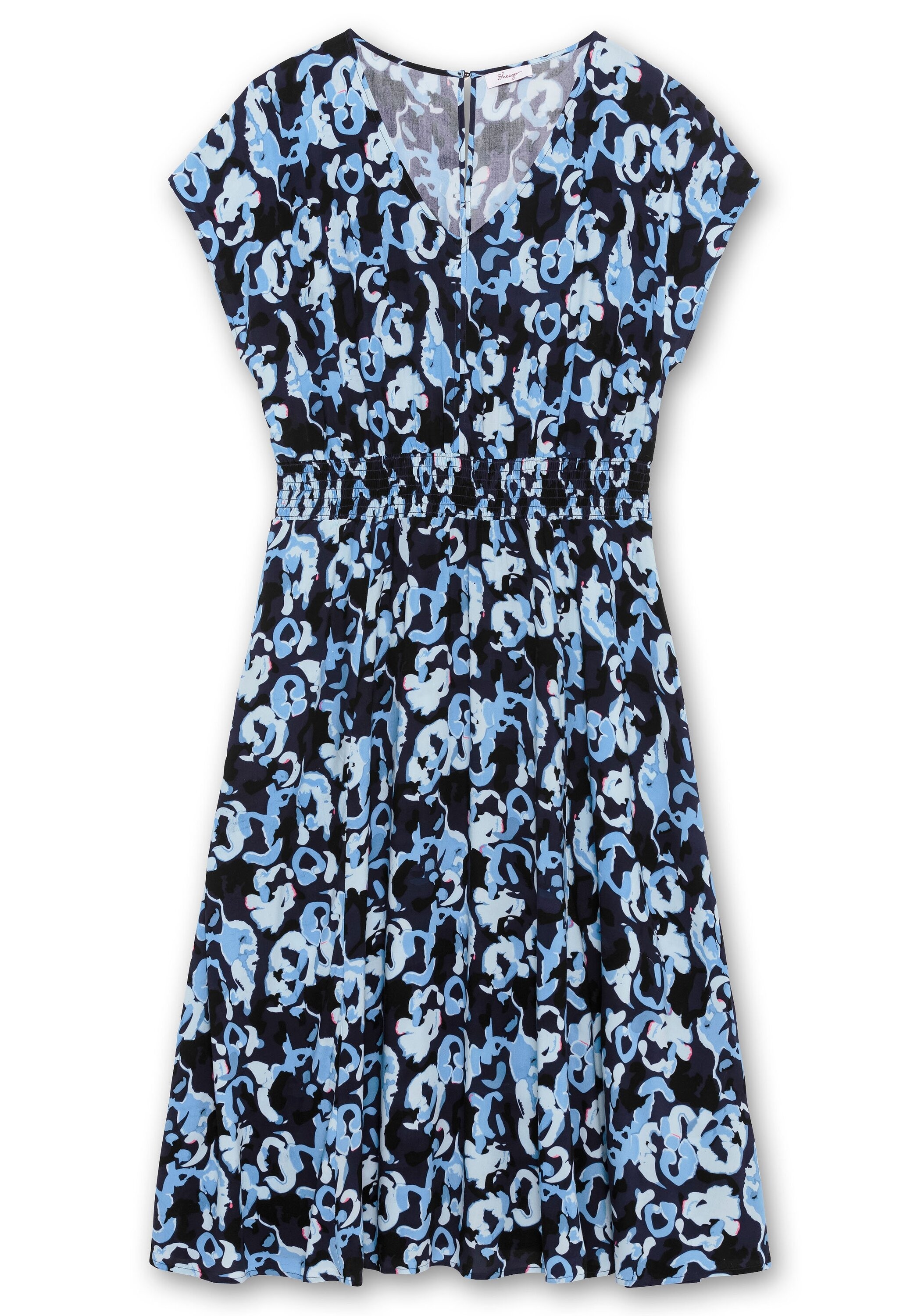 Sheego Druckkleid »Kleid mit Minimalprint und Smokbund«