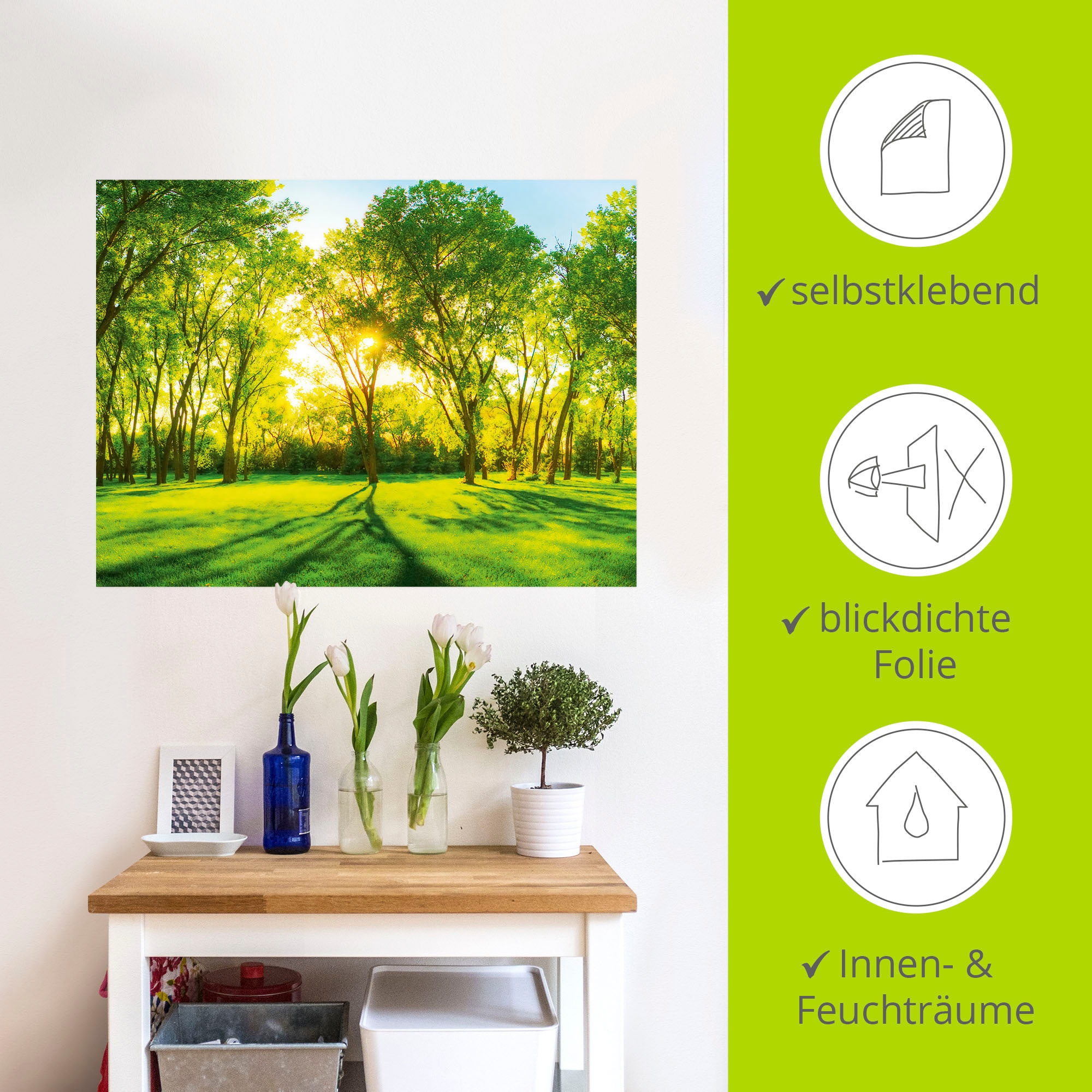 Artland Wandbild »Frühlingswärme II«, Wiesen & Bäume, (1 St.), als Leinwandbild, Poster, Wandaufkleber in verschied. Größen