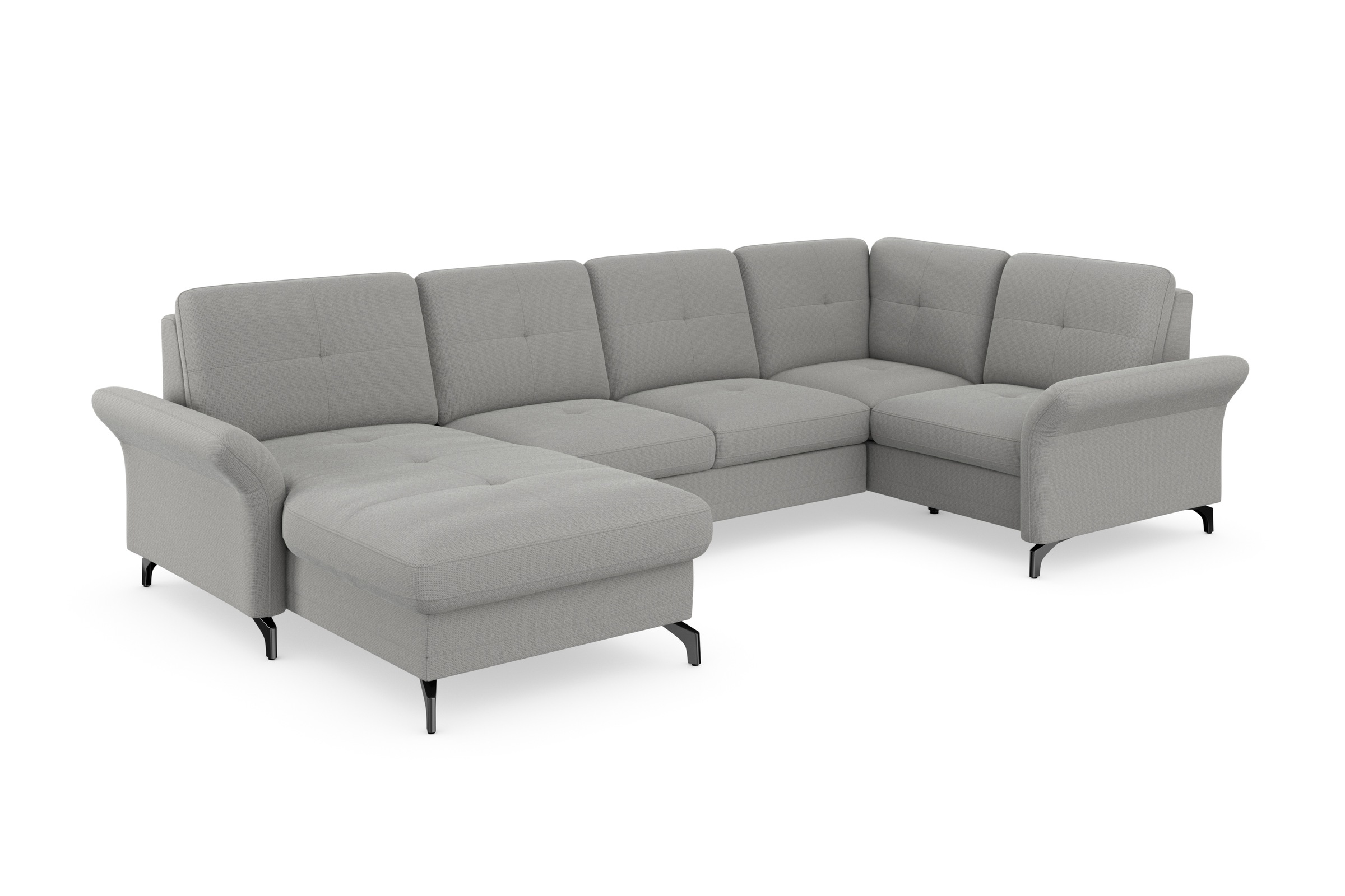 Places of Style Wohnlandschaft »Calando U-Form«, wahlweise mit Bettfunktion, Bettkasten und Armteilfunktion