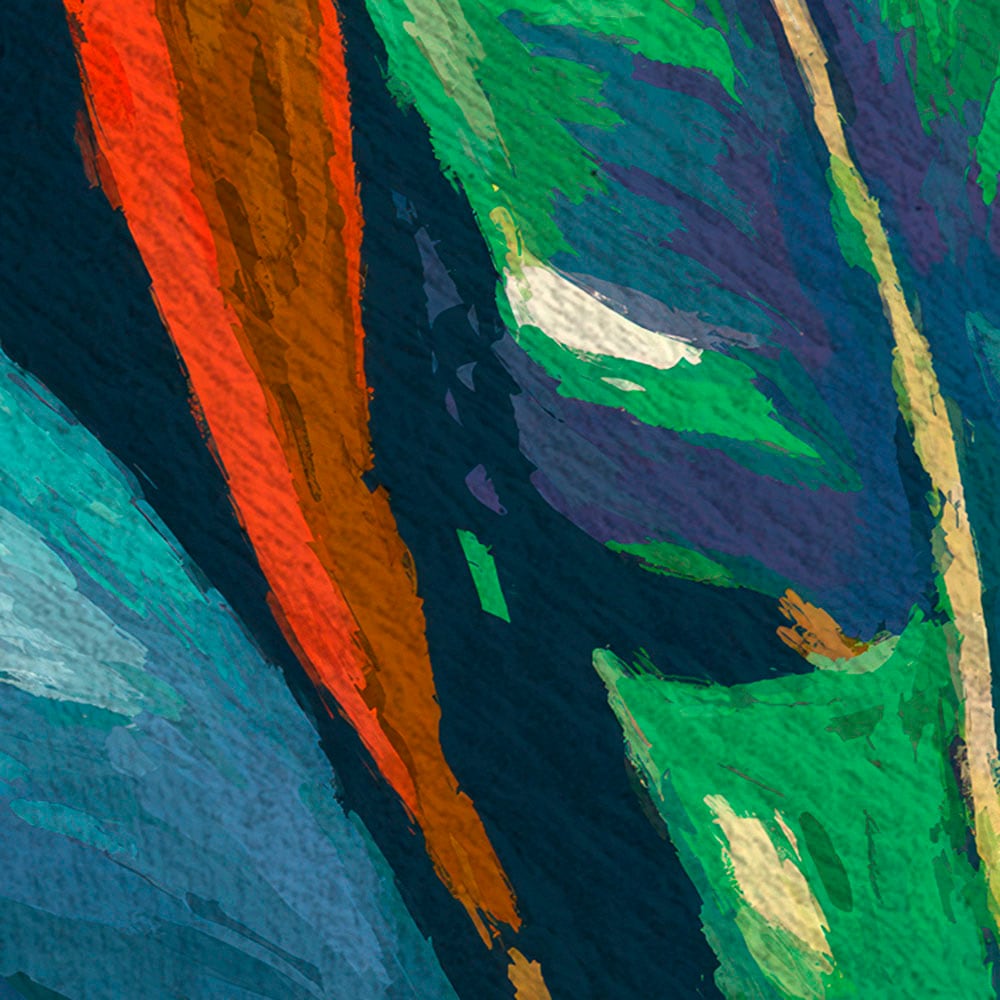 Komar Fototapete »Vlies Fototapete - Colourful Leaves - Größe 200 x 250 cm«, bedruckt