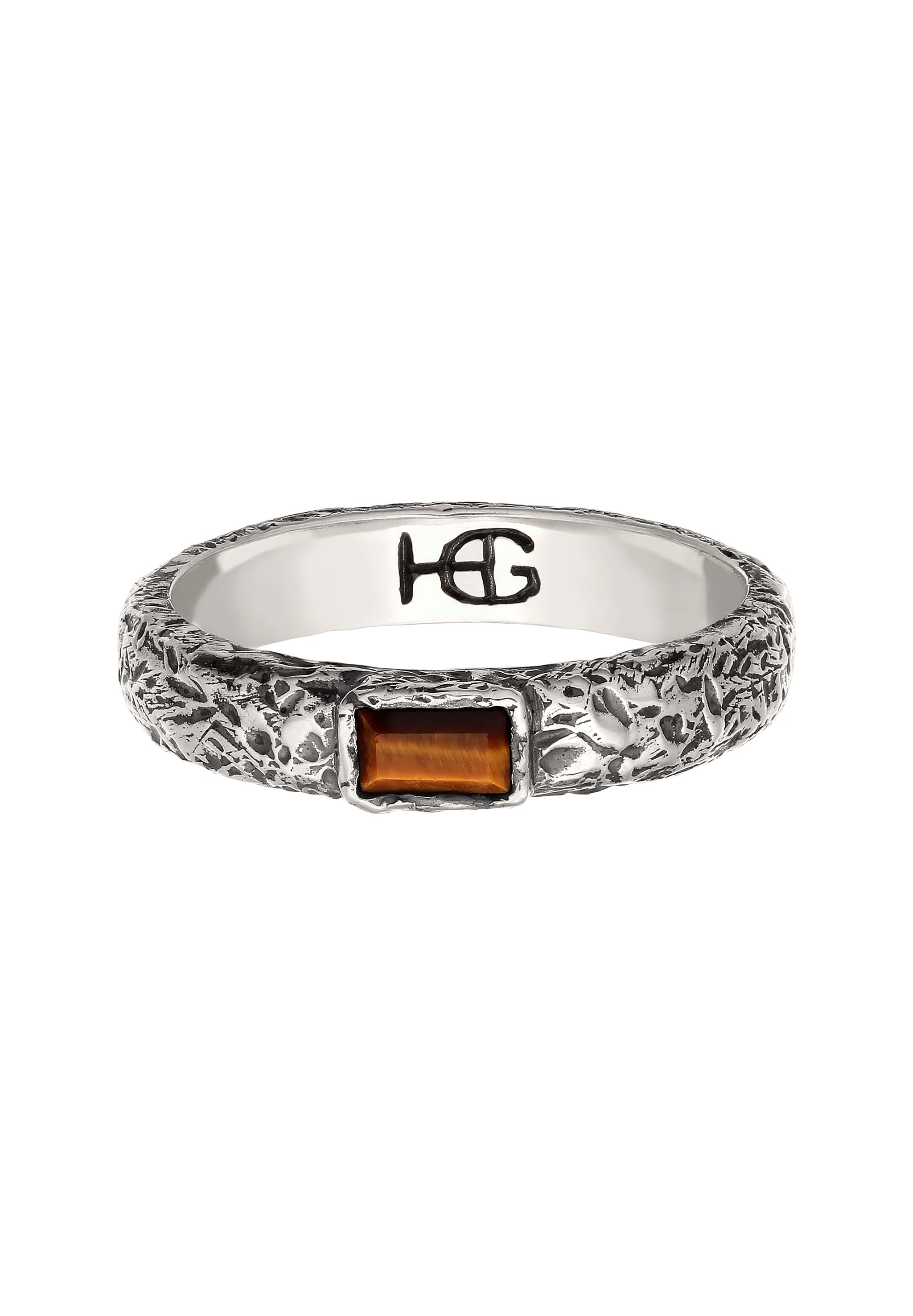 HAZE & GLORY Silberring »Ring Tiger Auge Braun Oxidiert 925 Sterling Silber«