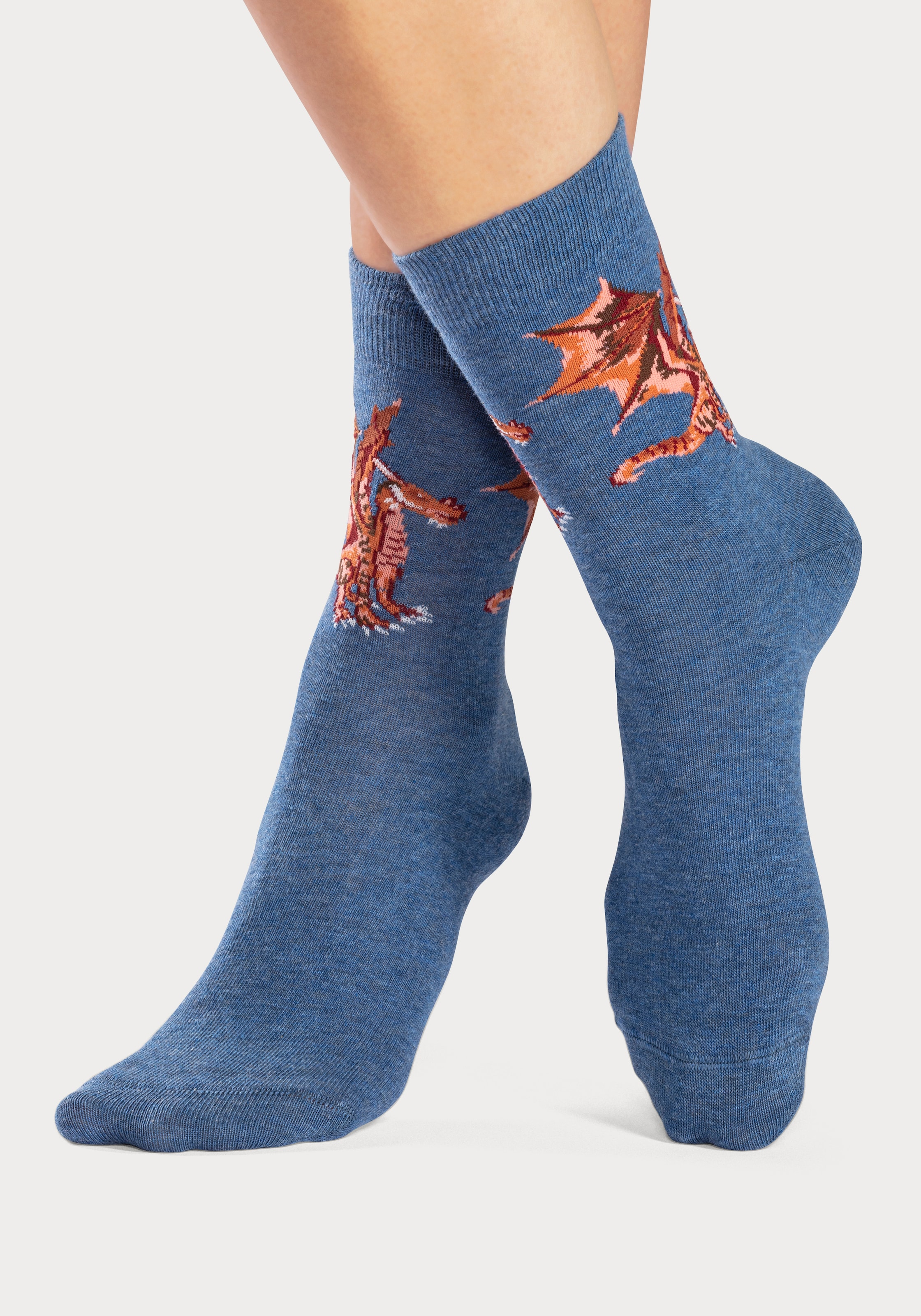 H.I.S Socken, (Packung, 5 Paar), mit unterschiedlichen Drachen Motiven