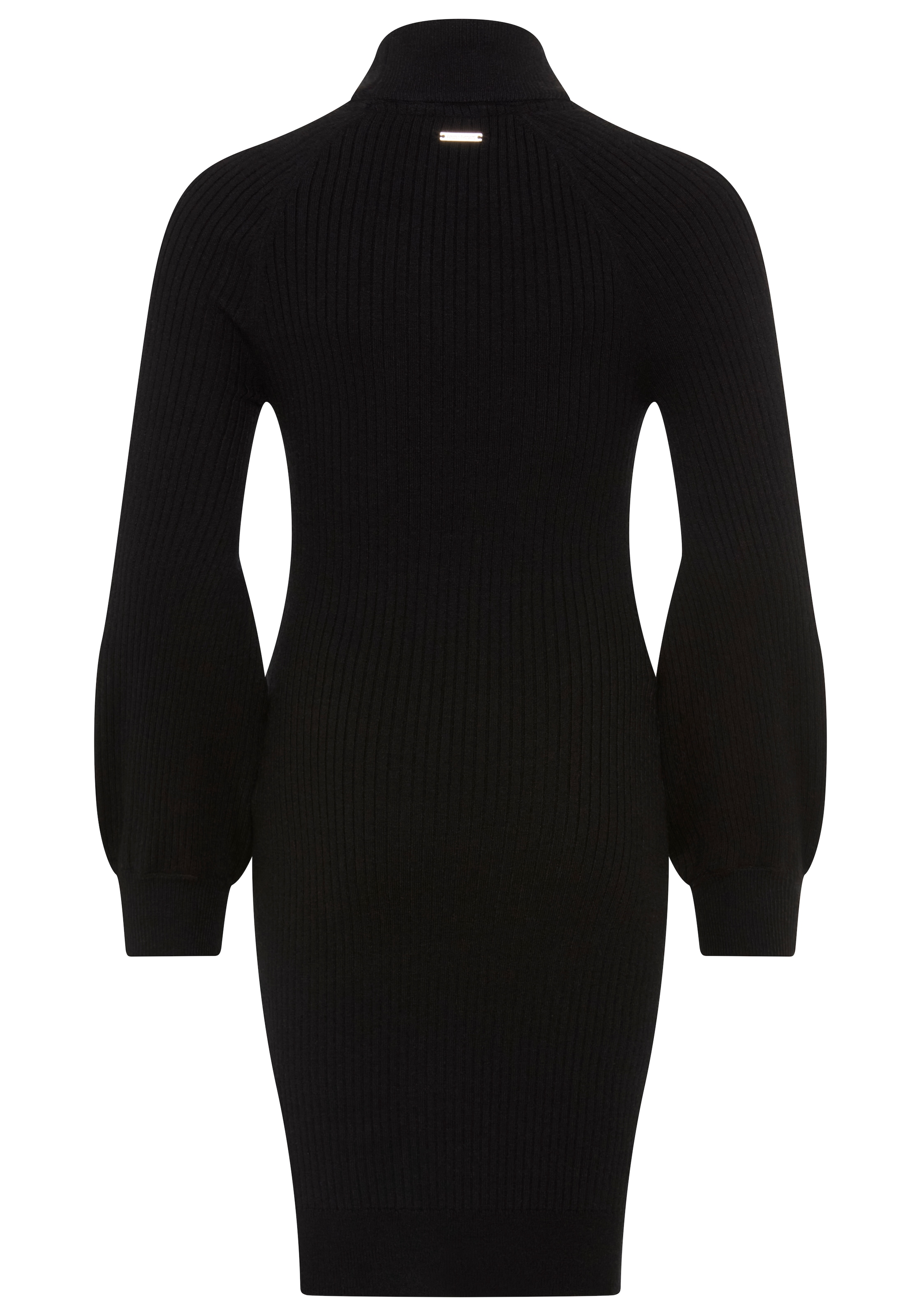Bruno Banani Strickkleid »Trendiges Kleid in Rippe gestrickt und mit Glitzerstein-Applikation« Ripp-Strickkleid mit Stern aus Glitzersteinen, knielang