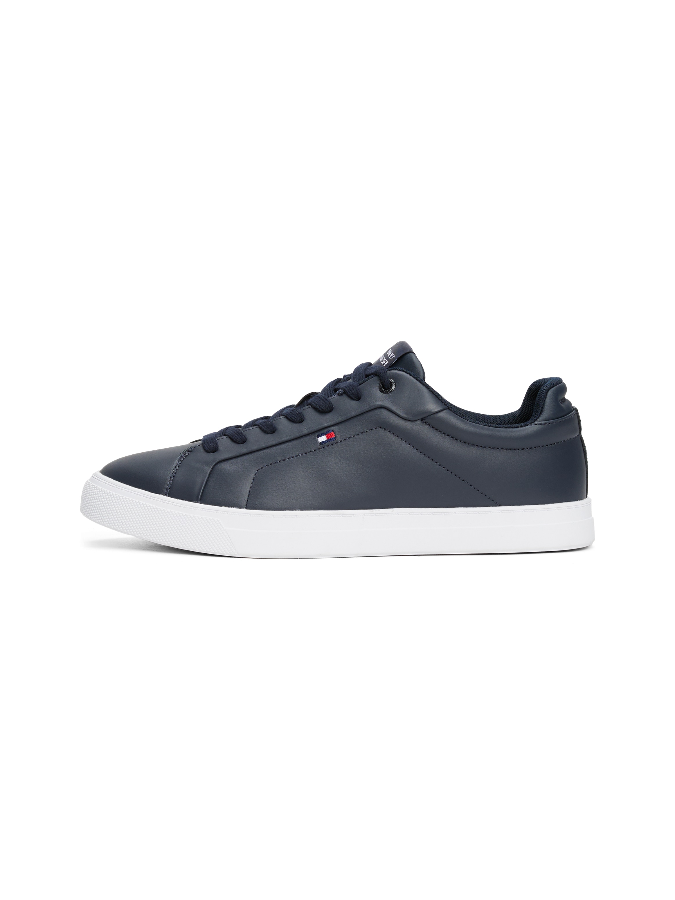 Tommy Hilfiger Sneaker »ICON COURT LTH FLAG ESS«, Freizeitschuh, Halbschuh, Schnürschuh mit kleiner Logoflagge