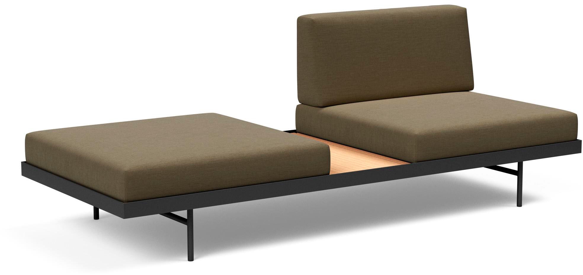 INNOVATION LIVING ™ Relaxliege »Puri Designcouch, innovativ und elegant, Solitärmöbel, Daybed«, Daybed mit integrierter Holzablage, hoher Sitz- und Liegekomfort