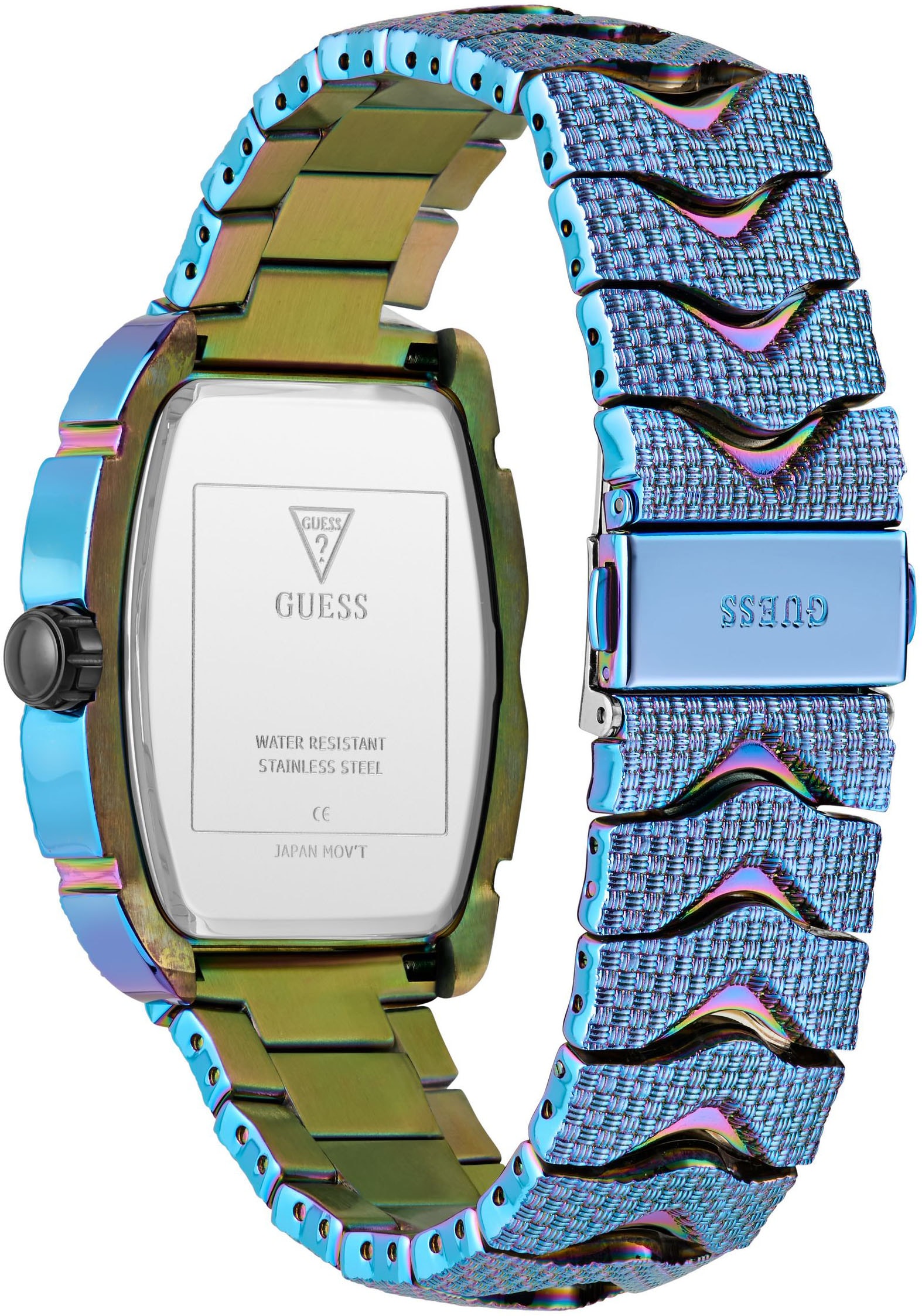 Guess Multifunktionsuhr »NILE« Quarzuhr, Armbanduhr, Herrenuhr, Datum, Wochentag, Edelstahlarmband