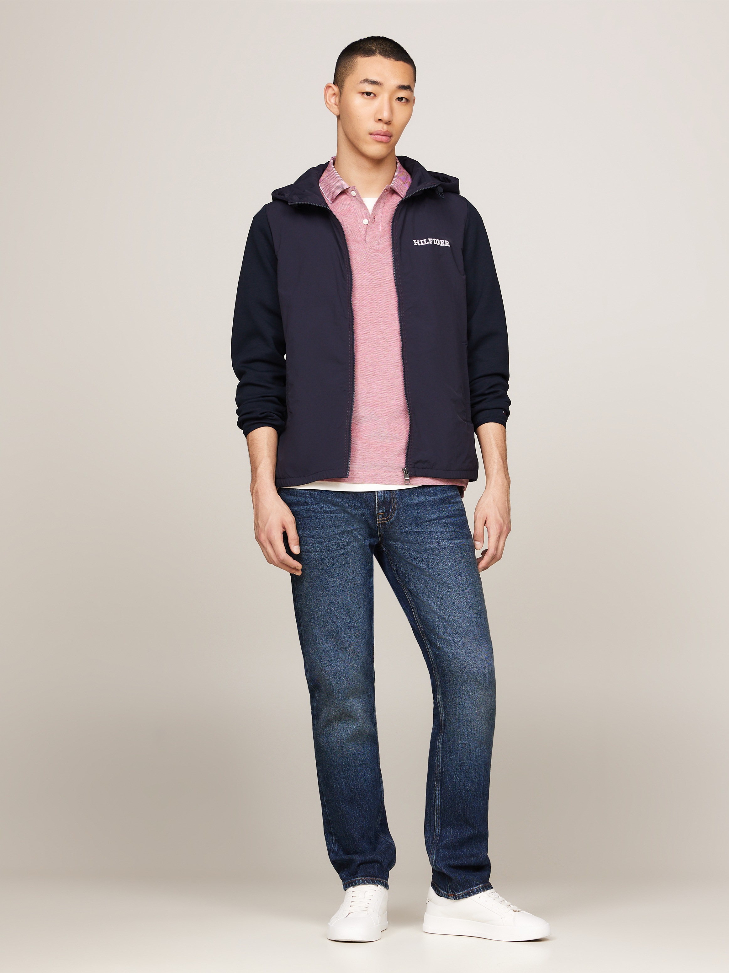 Tommy Hilfiger Sweatjacke »MONOTYPE MIX MEDIA HDD ZIP THRU«, mit Kapuze