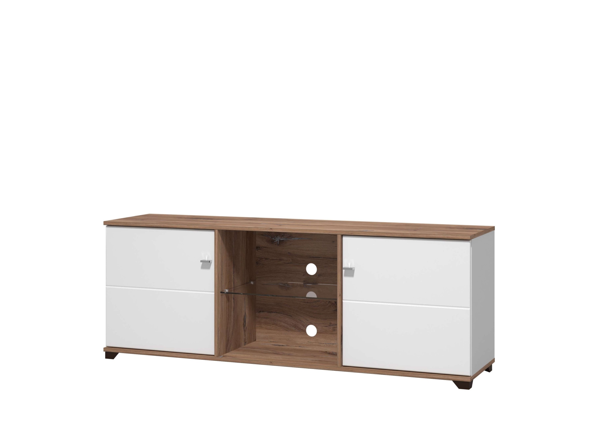 INOSIGN TV-Board »Burgundy Lowboard, TV-Schrank, TV-Ständer, Hochglanzfonten«, Hochglanzfronten und eine Innenausstattung in Flagstaff Eiche