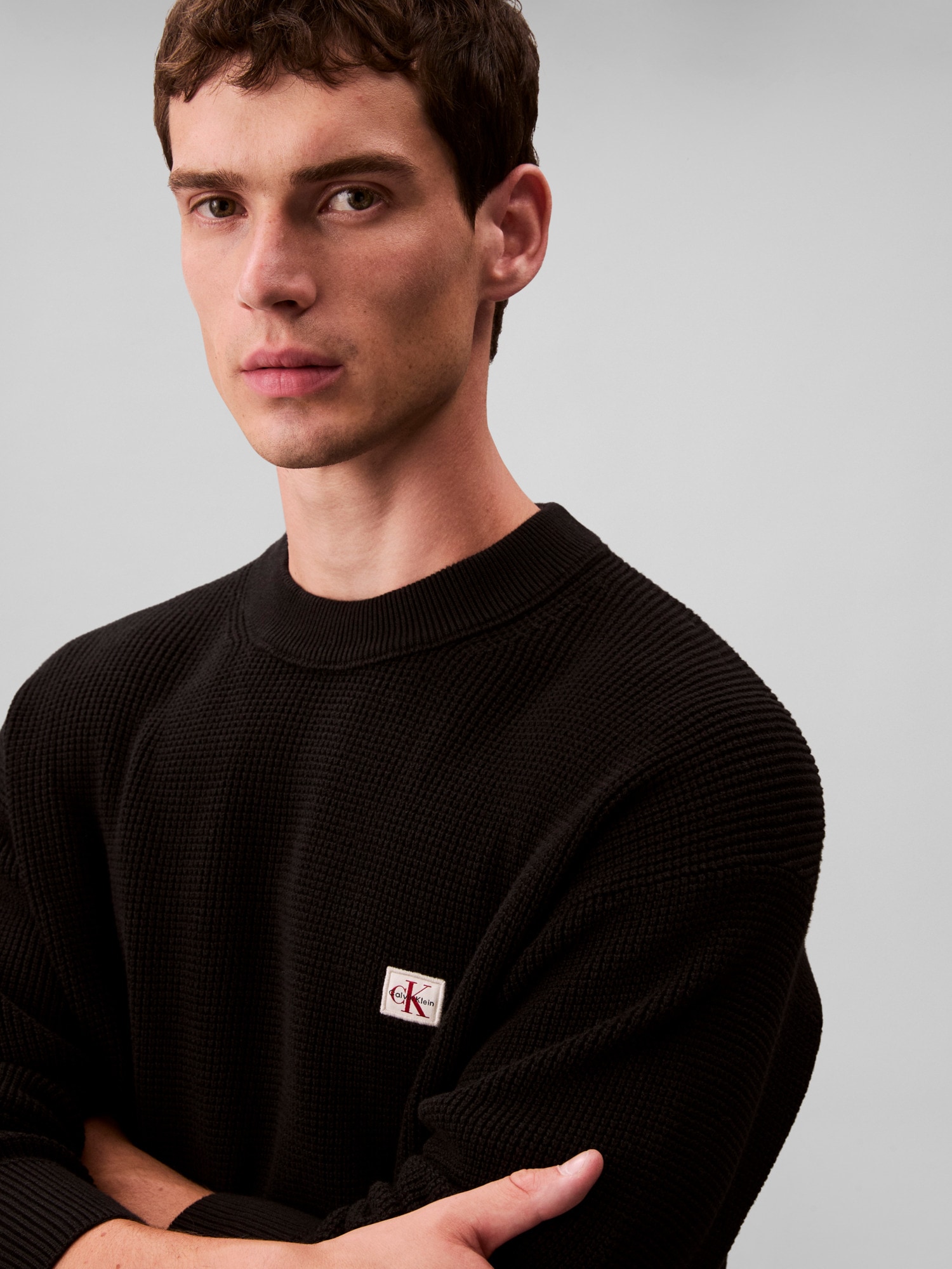 Calvin Klein Jeans Rundhalspullover »LS EZ COTTON WAFFLE CRWNK SWTR 9« Rundhalsausschnitt, regular fit