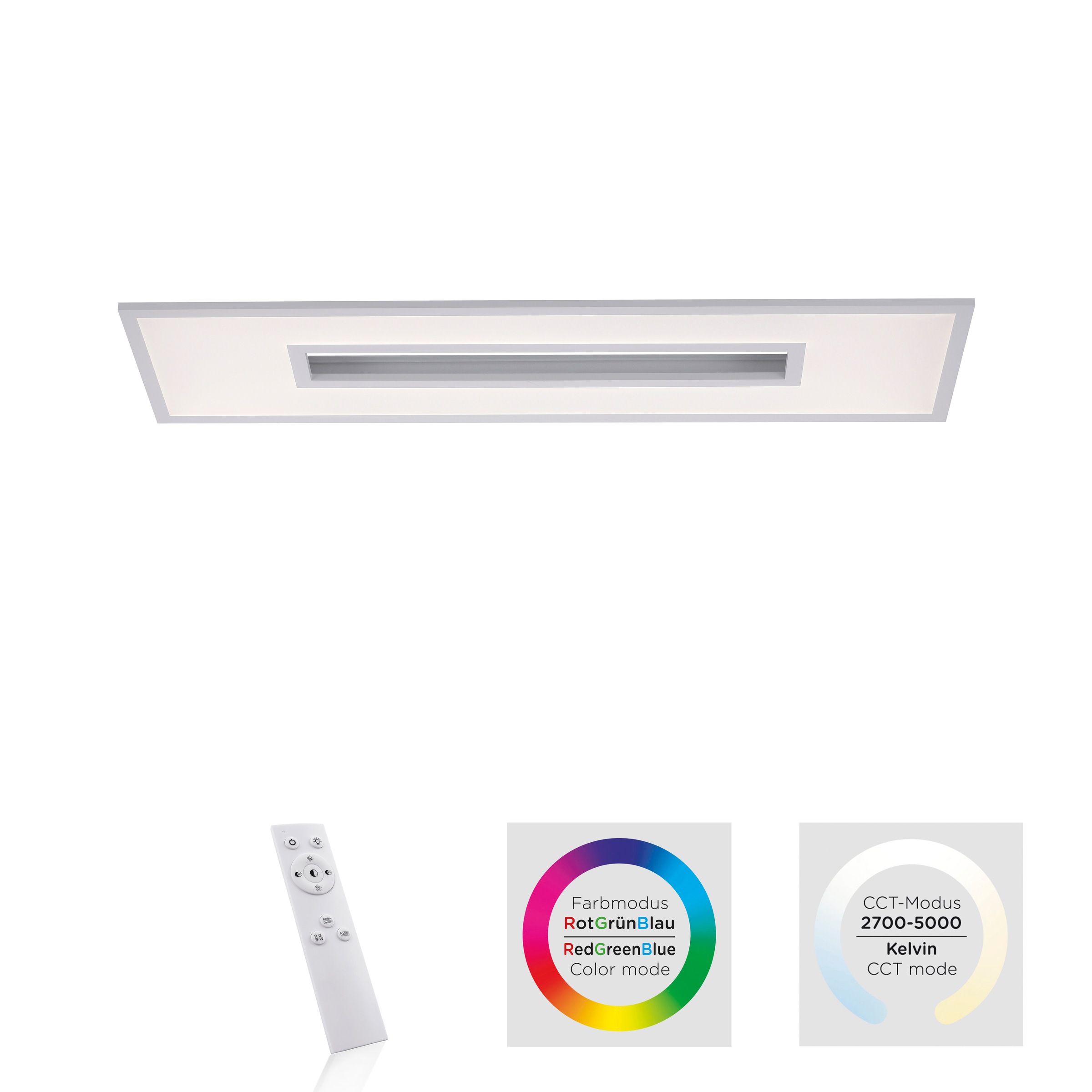 JUST LIGHT LED Deckenleuchte »RECESS« LED-Board 1 Stk. warmweiß - kaltweiß dimmbar über Fernbedienung