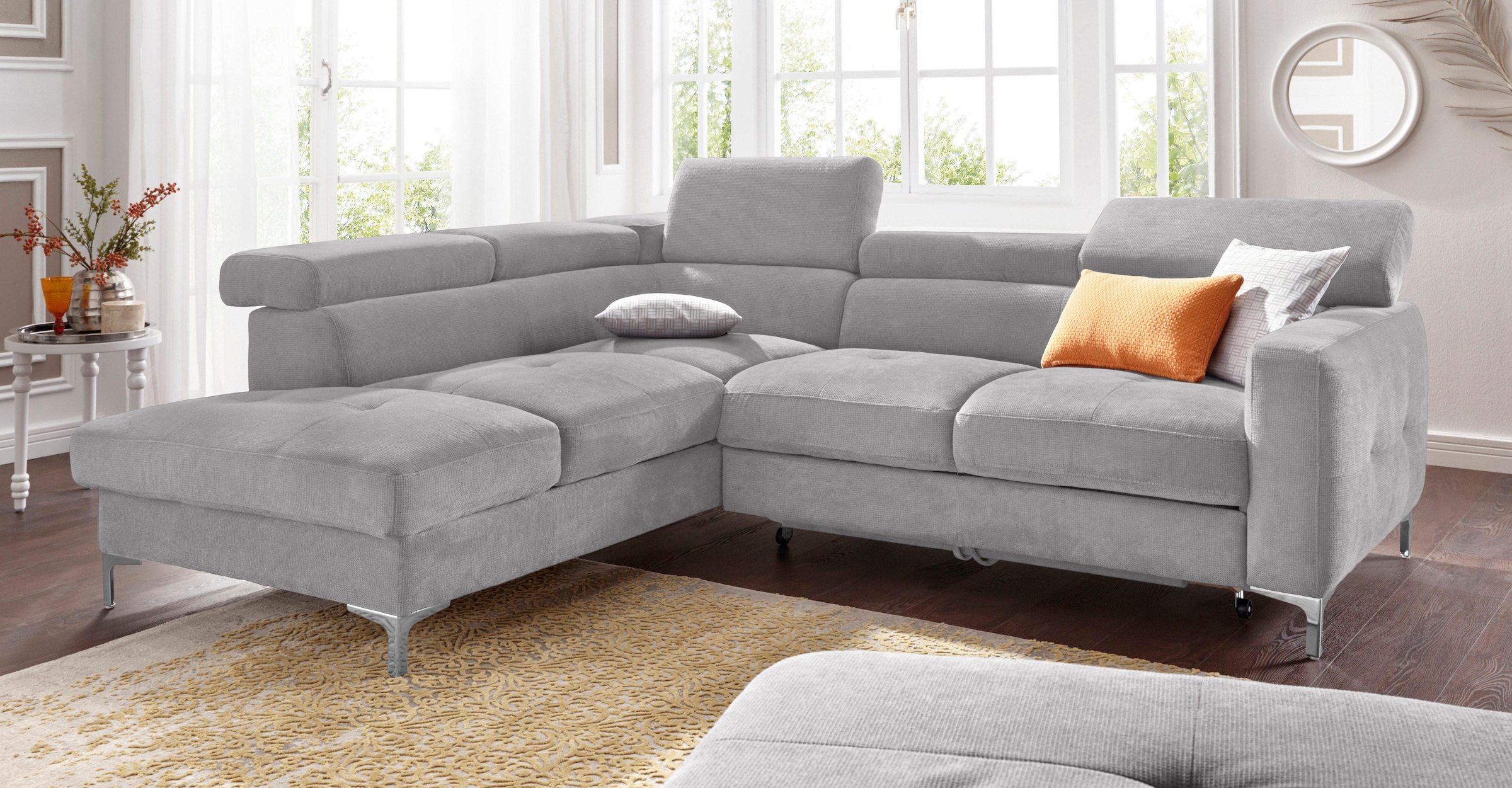 COTTA Ecksofa »Sammy L-Form«, mit Kopfteilverstellung, wahlweise mit Bettfunktion & Bettkasten