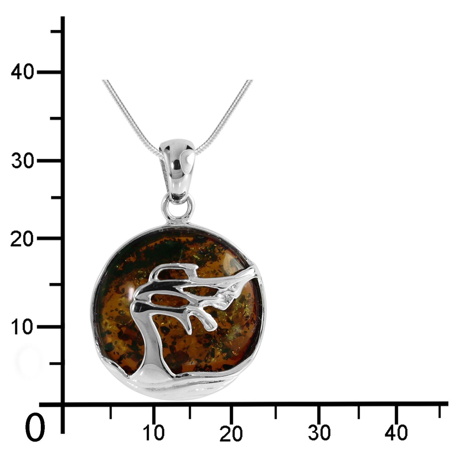 OSTSEE-SCHMUCK Kette mit Anhänger »- Windflüchter 21 mm - Silber 925/000 - Bernstein«