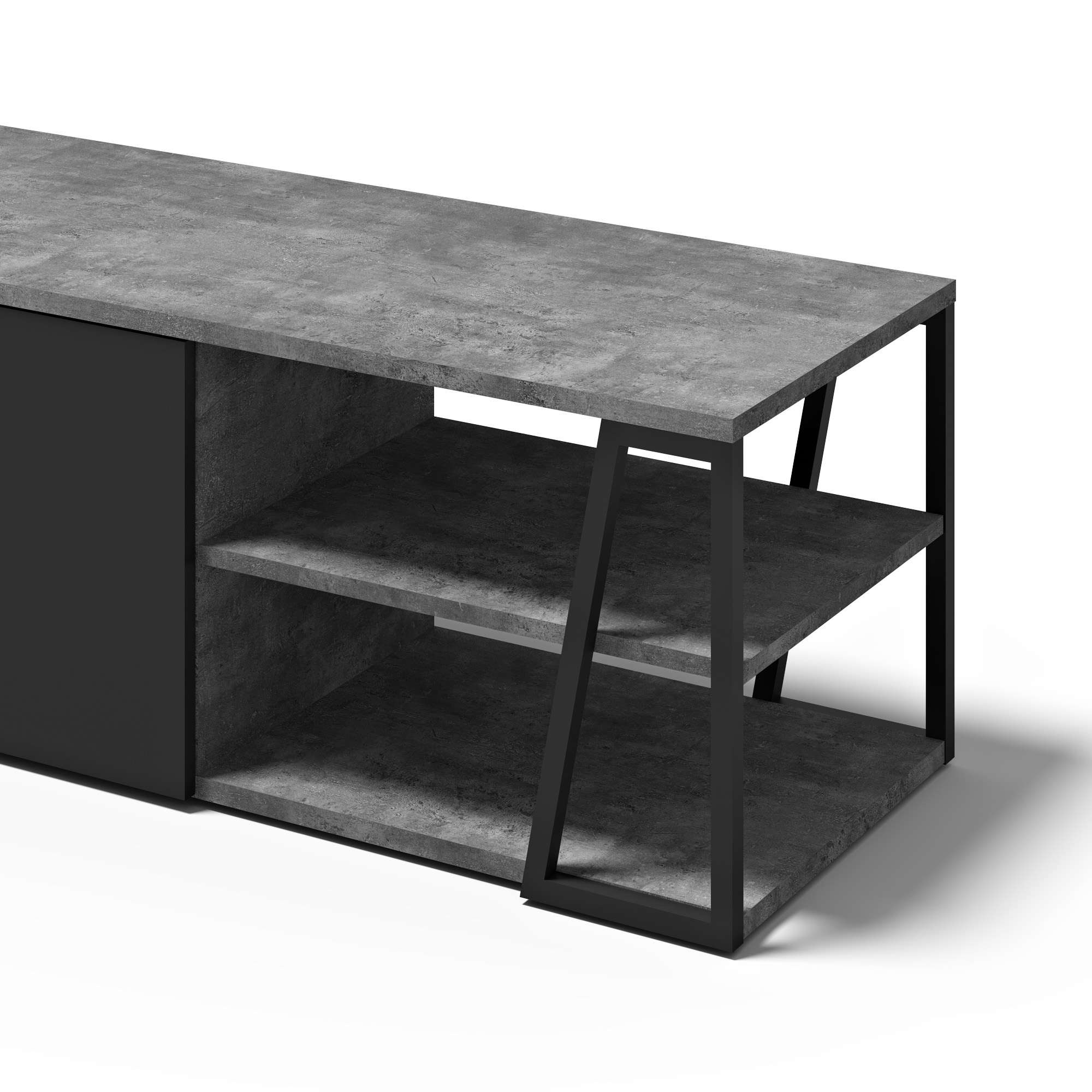 TemaHome TV-Bank »Albi TV Tisch, Lowboard, TV-Schrank, TV-Board,«, Großzügiger Stauraum mit Türen und offenen Fächern
