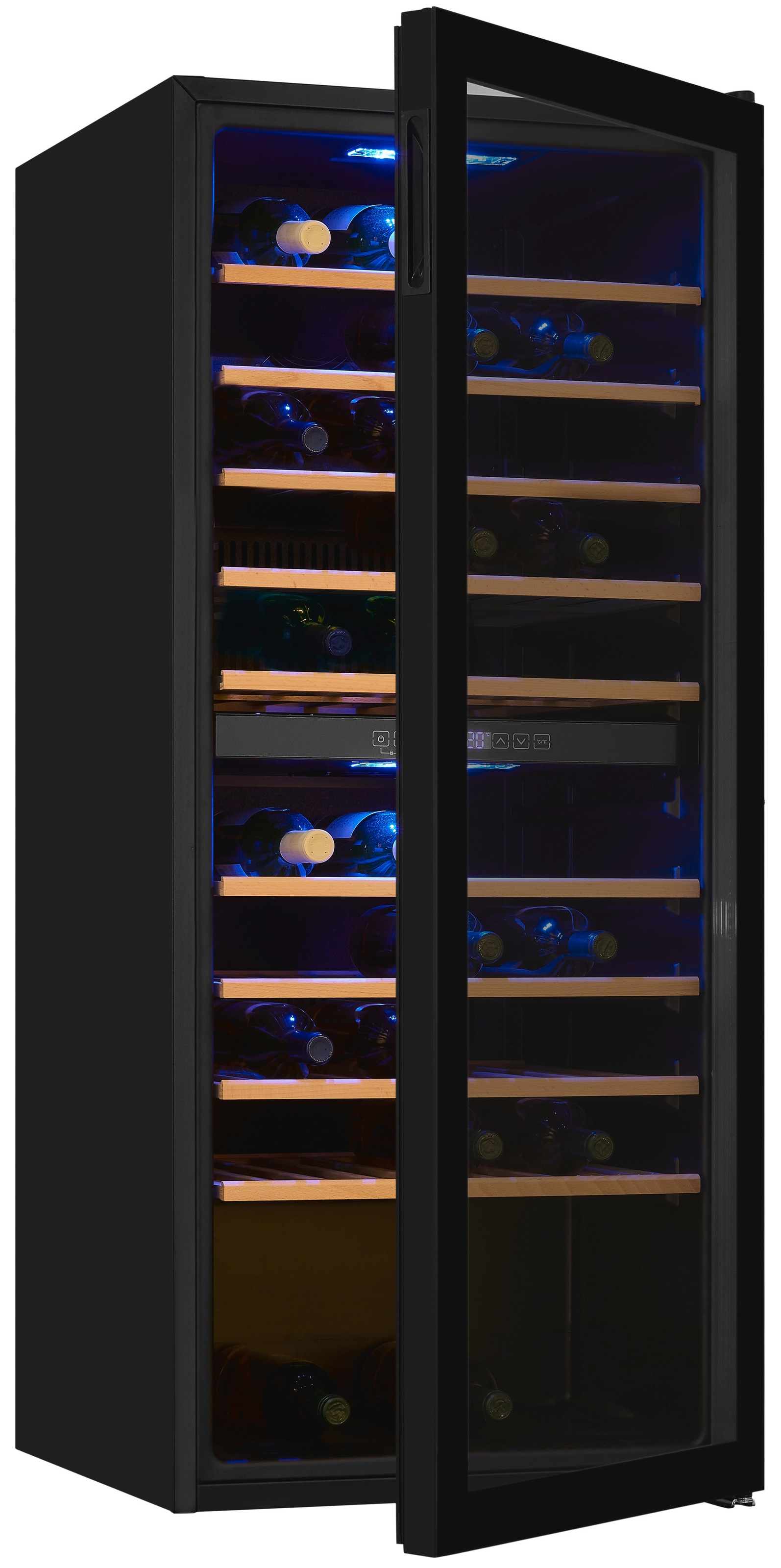 Exquisit Weinkühlschrank »WS2-114-GTE-160G« für 114 Stk. Standardflaschen á 075l Digitale Temperaturanzeige in schwarz, Größe 0