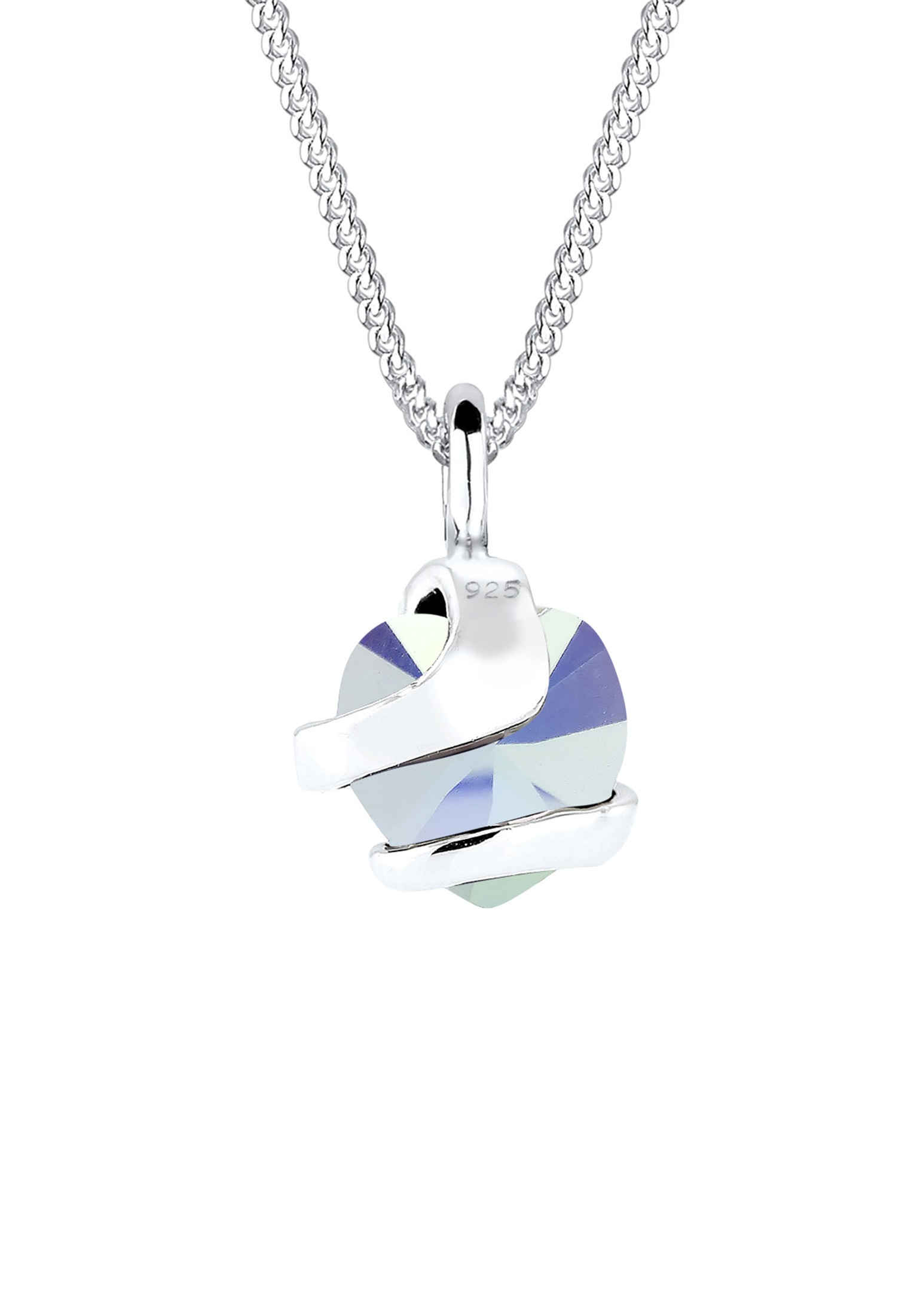 Elli Silberkette »Halskette Herz Glamourös 925 Silber, mit Kristallen von Swarovski®«