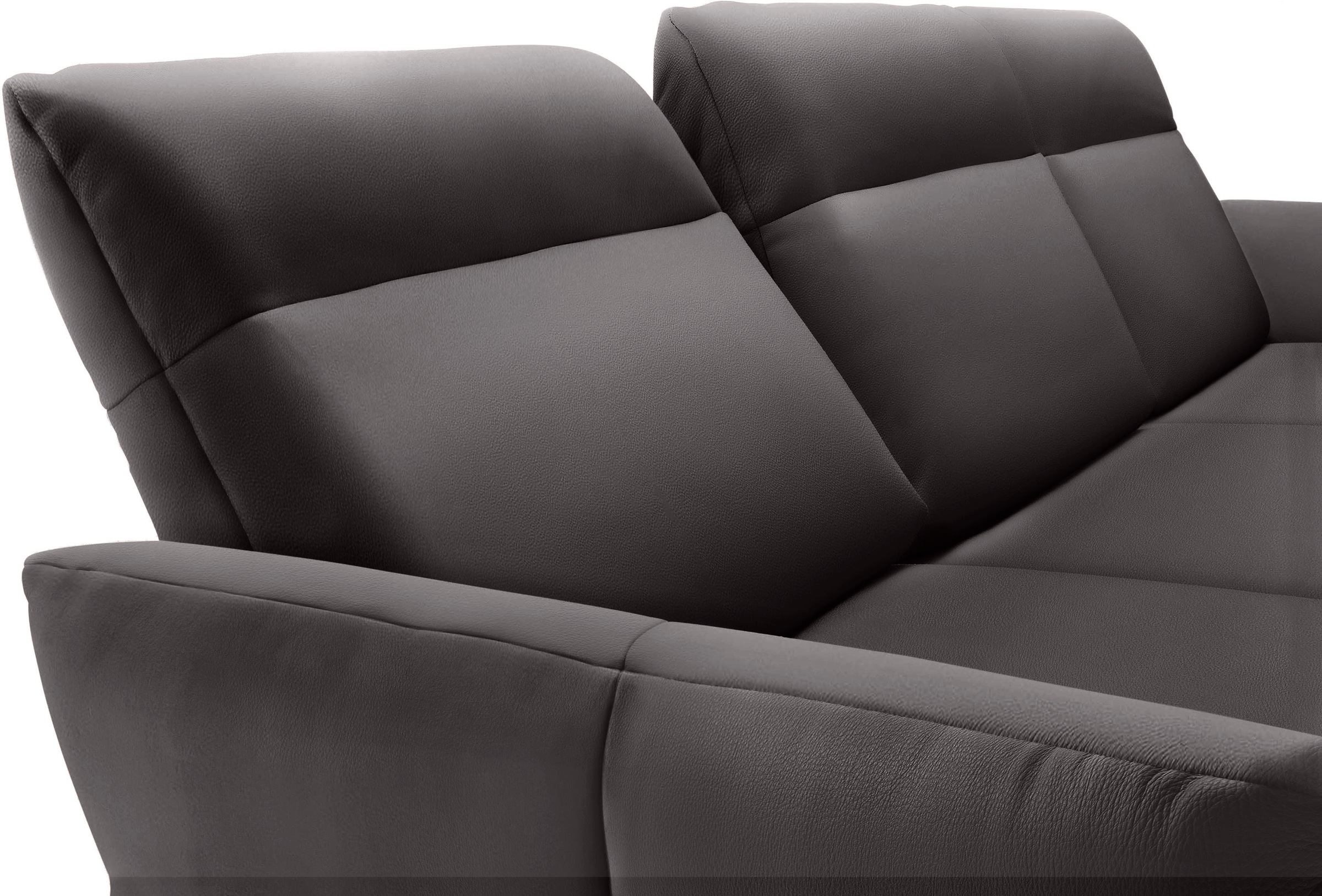 Creation BY ROLF BENZ Ecksofa »CR.460«, Sockel in Eiche, Winkelfüße in Umbragrau, Breite 318 cm
