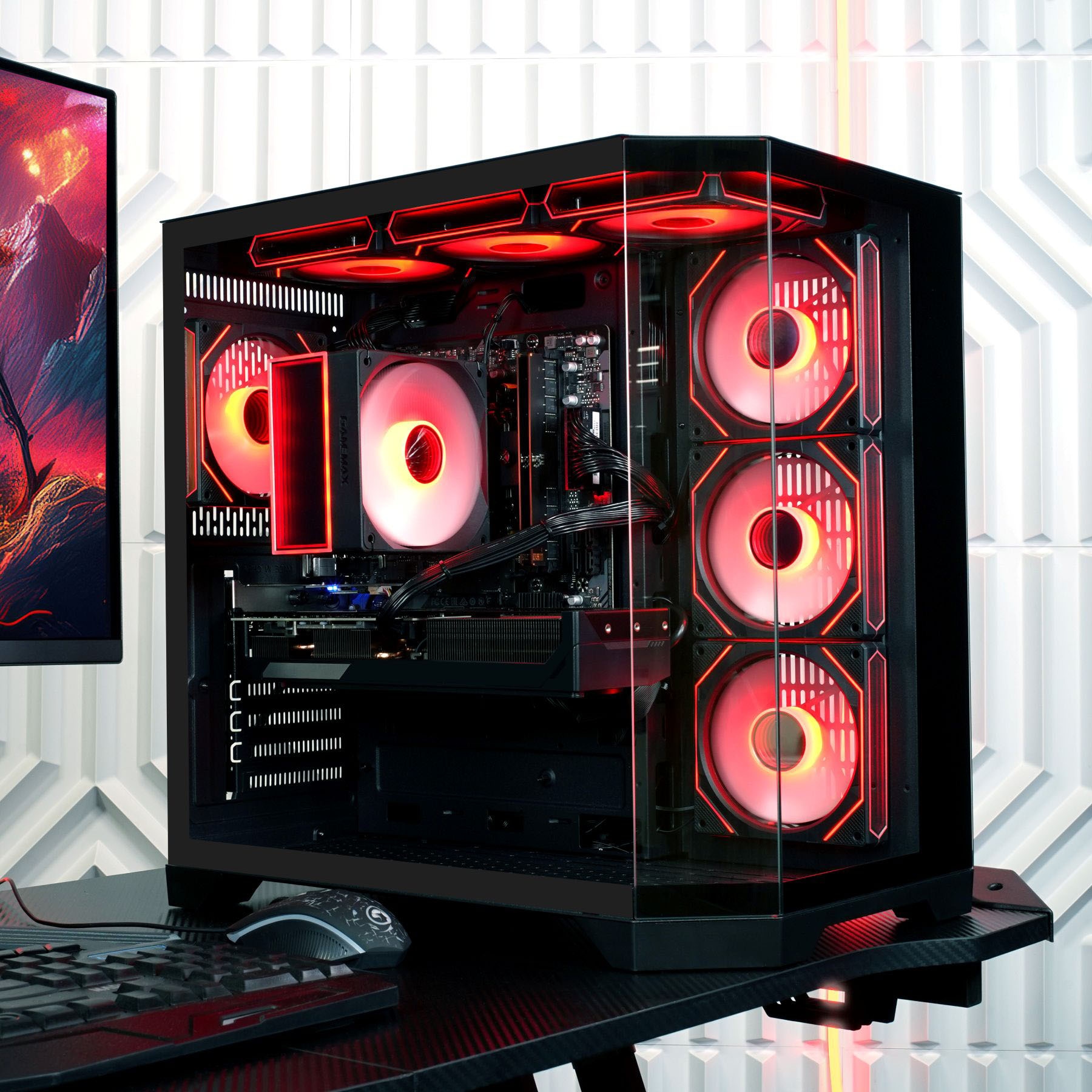 GAMEMAX Gaming-PC »HYPE-A BK 8195 AMD Ryzen 7 9700X 32GB DDR5 1TB SSD RX 9070 XT« Windows 11, DDR5 RAM
