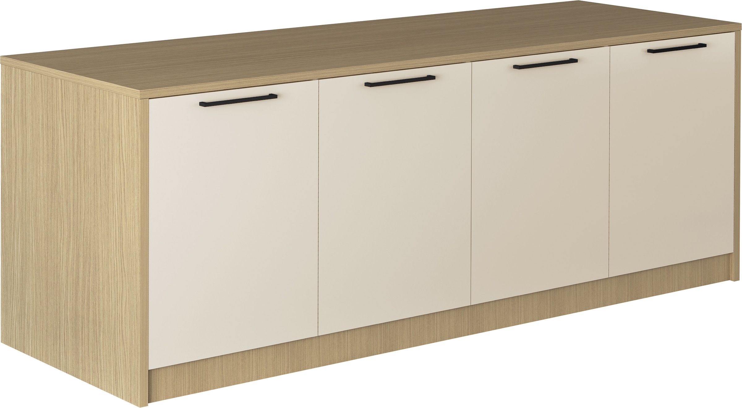 KOCHSTATION Kücheninsel »KS-Luna« Breite 225 cm, 4 Türen, 8 Innenfächer, 4 Essplätze, gedämpfte Türen