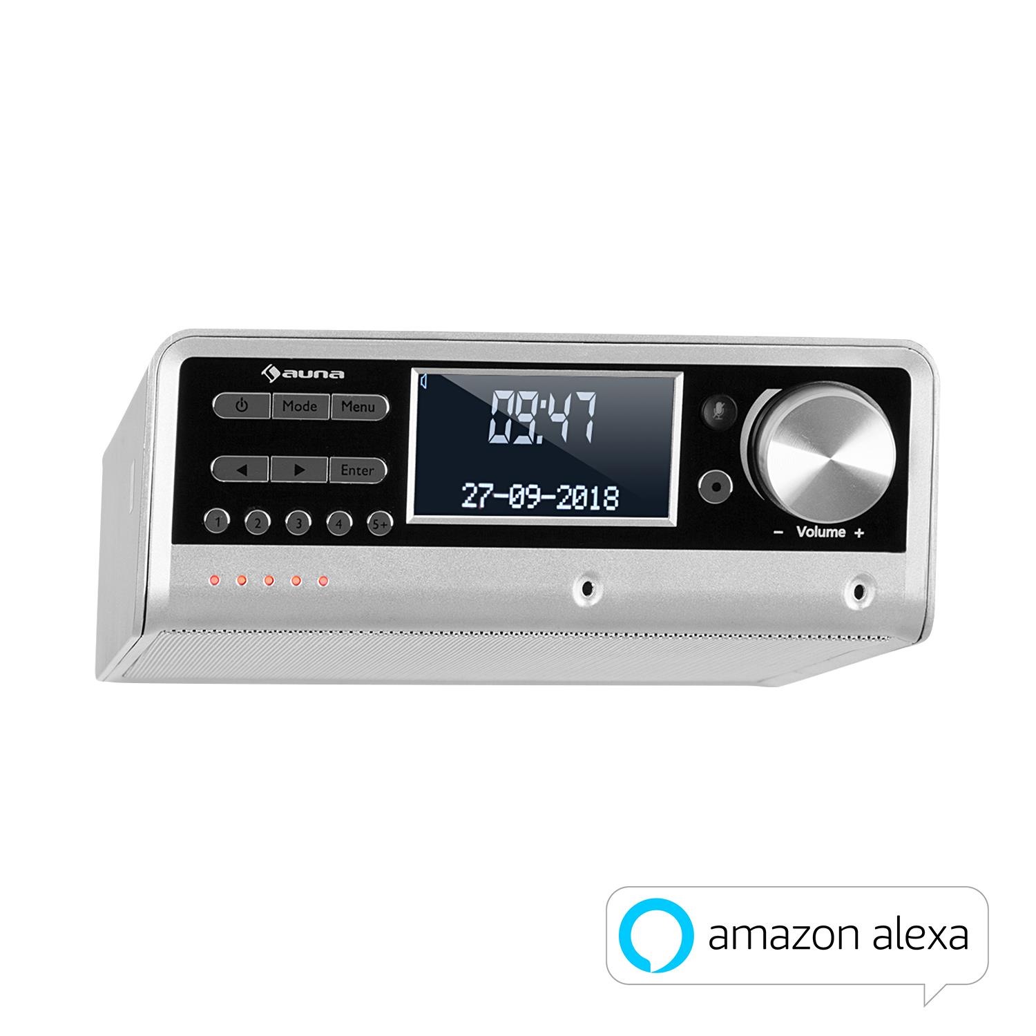 Auna Küchenradio Alexa-VoiceControl Spotify BT silber