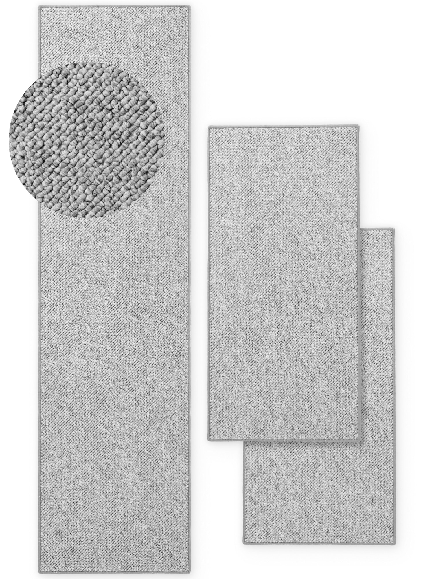 HANSE Home Bettumrandung »Wolly 2« Höhe 12 mm 3 Stk. tlg. Bettvorleger, 3-teiliger Läufer Set, Unifarben, Kurzflor, Bettläufer