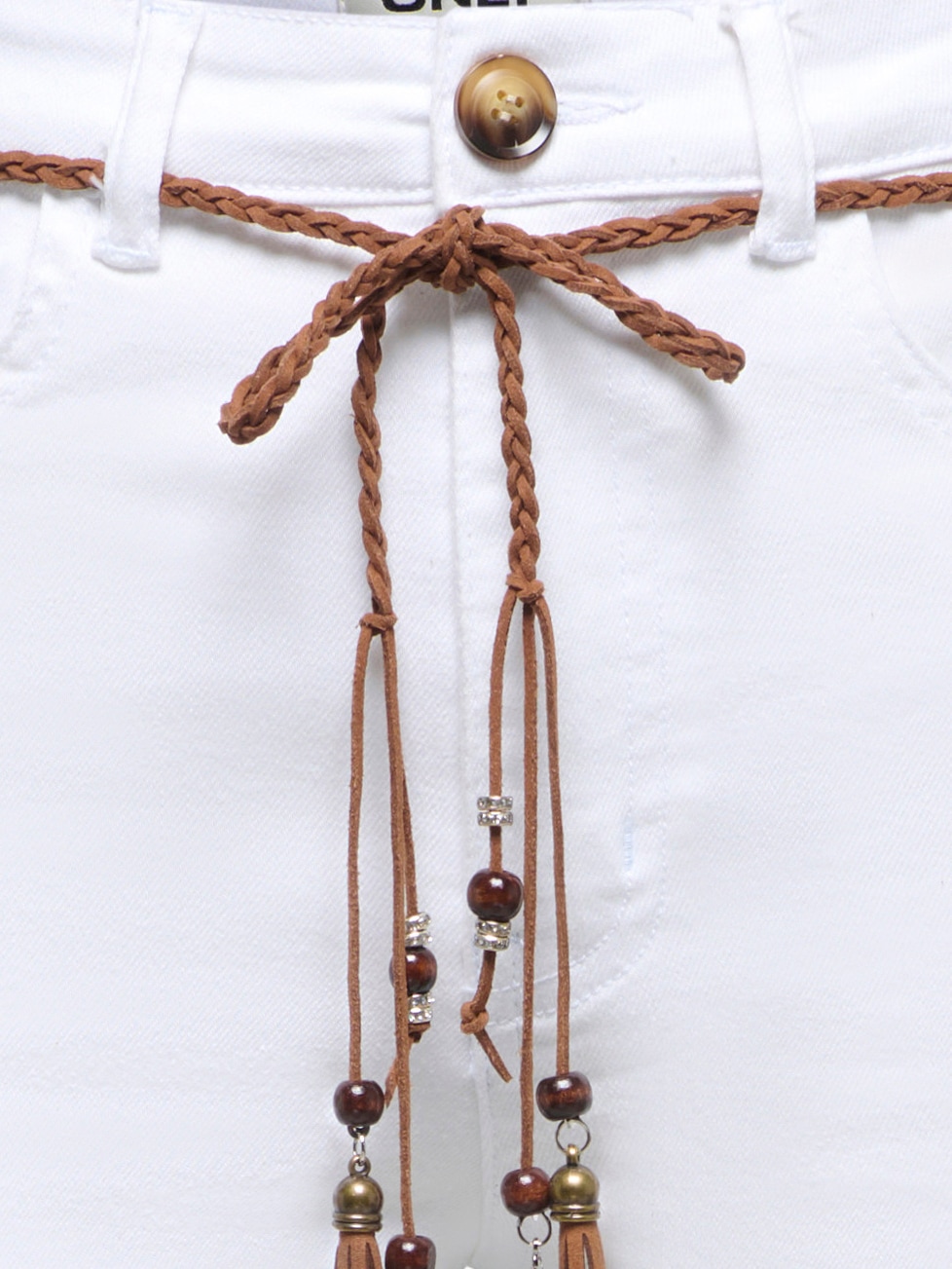 ONLY High-waist-Jeans »ONLMADISON HW BELT WD CRP WHI DNM GUA000« Materialmix, high waist, wide fit