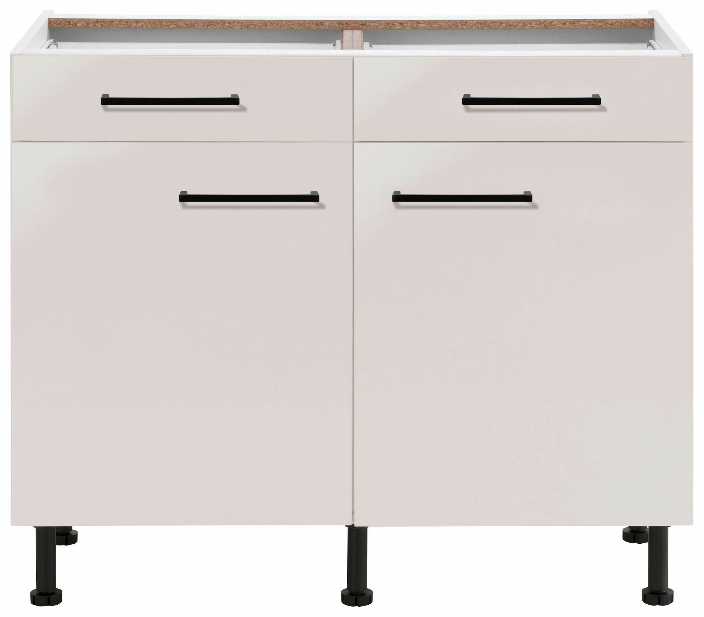 wiho Küchen Unterschrank »Nisos«, 100 cm breit, Soft-Close in Schubladen, verstellbare Füße, ohne Platte
