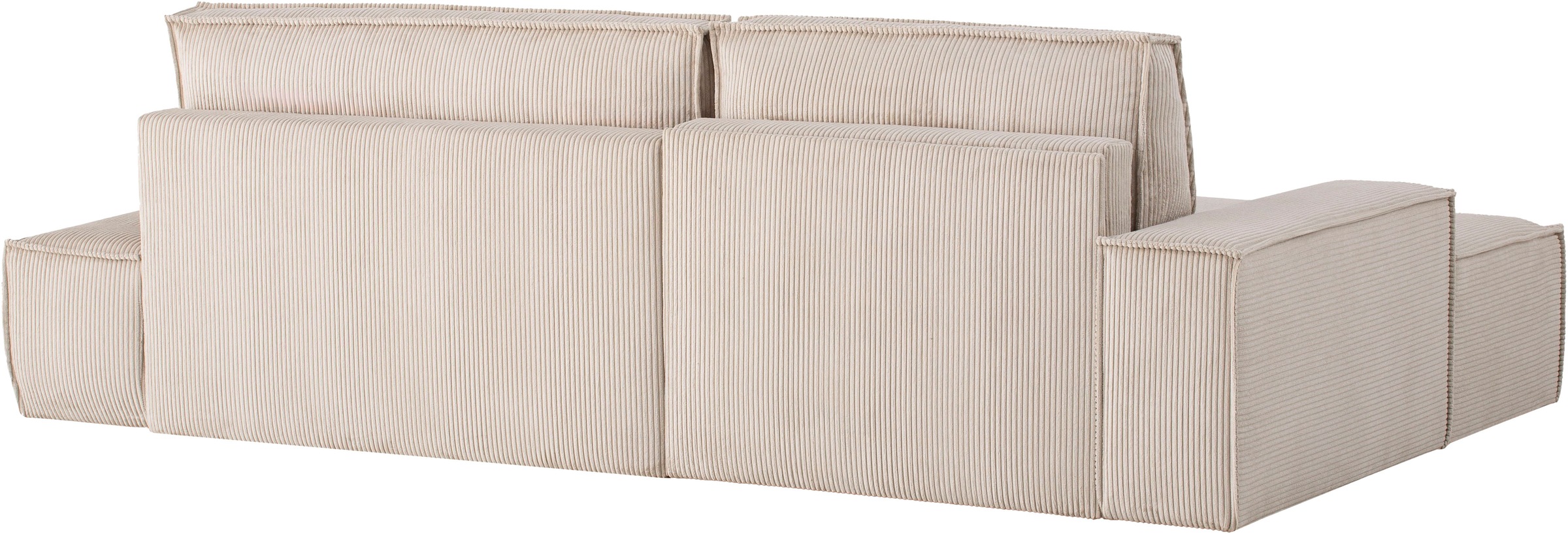 Home affaire Ecksofa »SHERWOOD, Schlafsofa in L-Form offen (275cm), Cord, Leinenoptik«, Schlaffunktion und Bettkasten, Kedernaht, hoher Sitz- & Liegekomfort