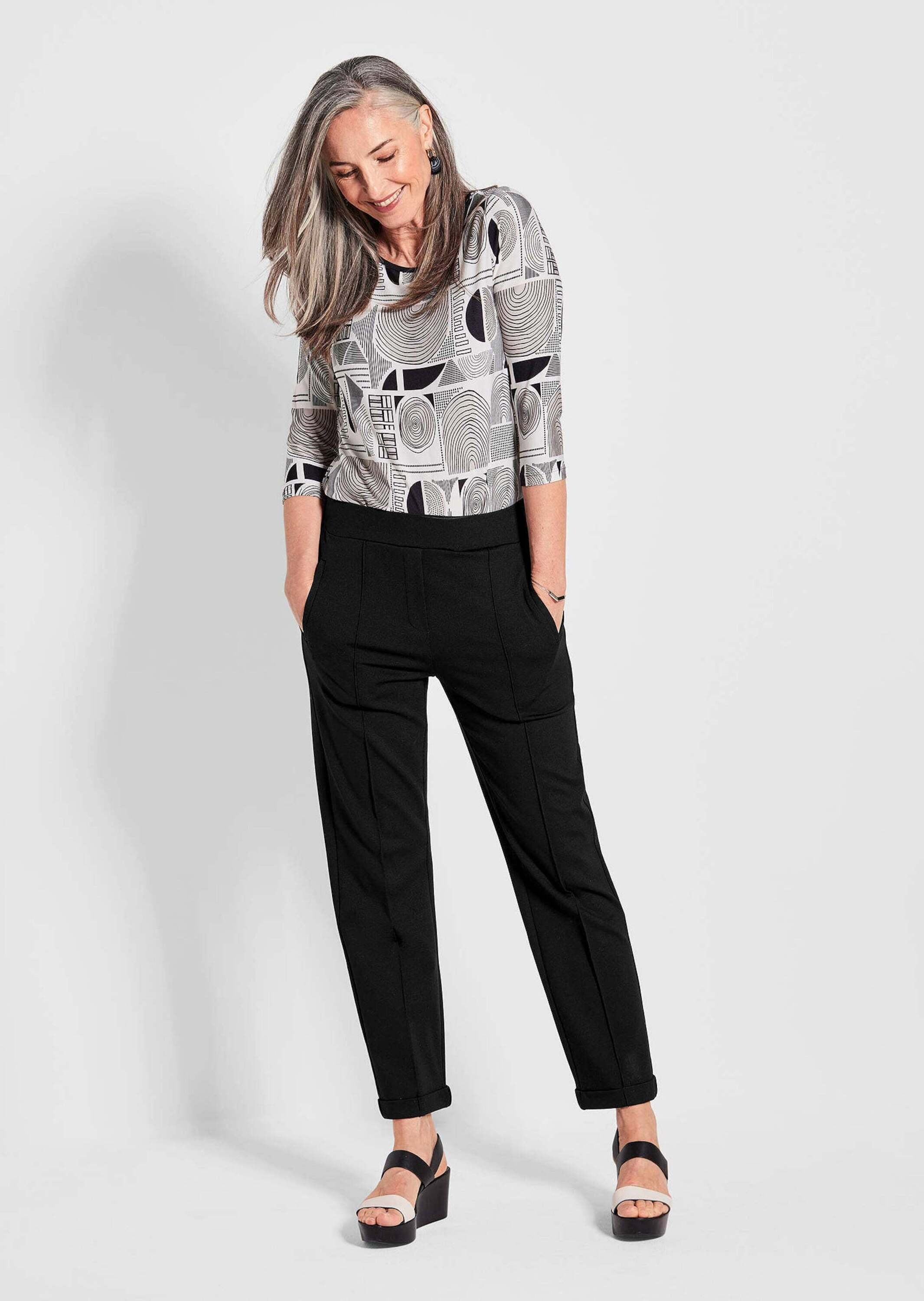 GOLDNER Schlupfhose »Blaue Jerseyhose CARLA aus Viskosemix«