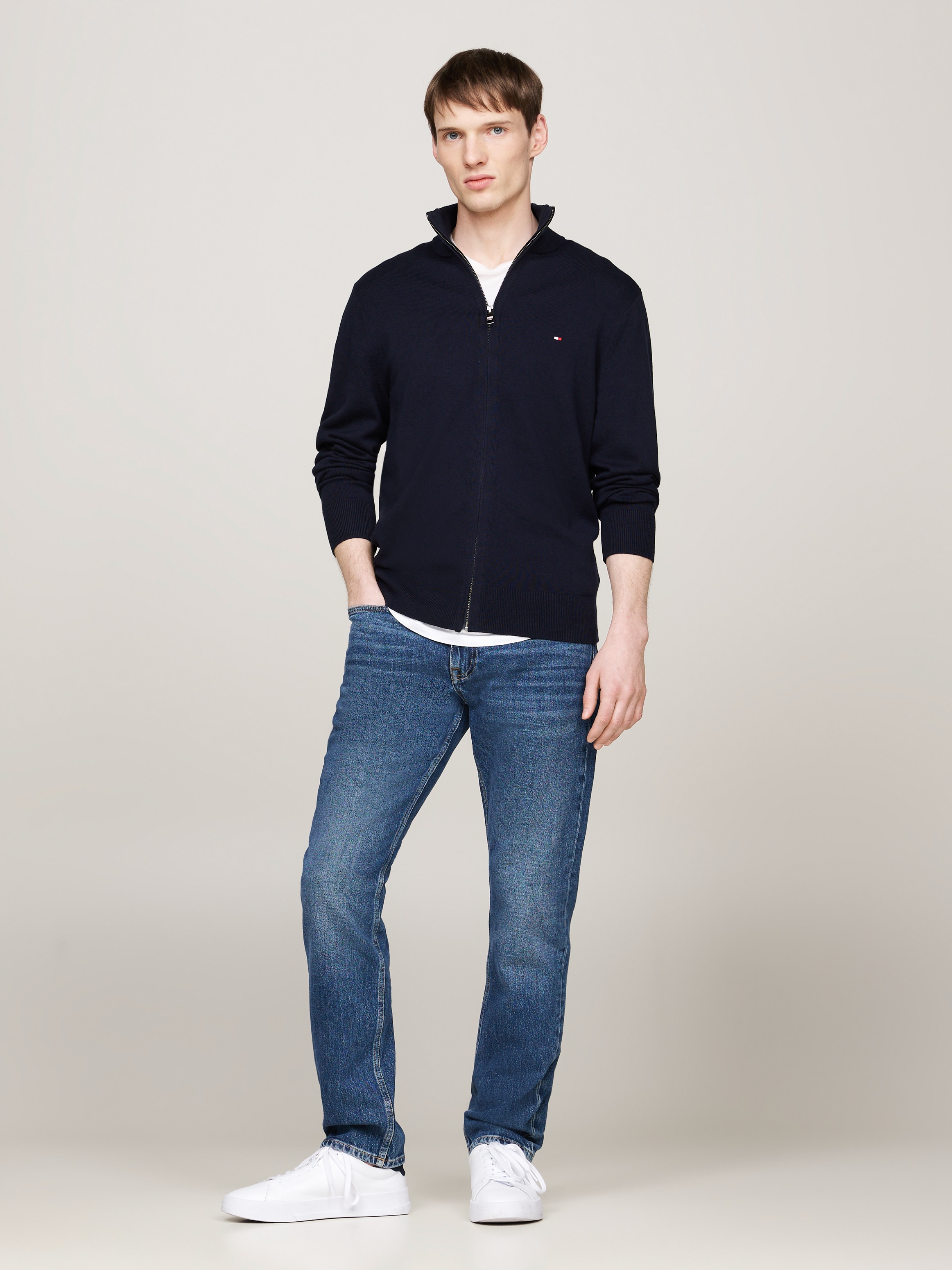 Tommy Hilfiger Cardigan »PIMA ORG CTN CASHMERE ZIP THRU«