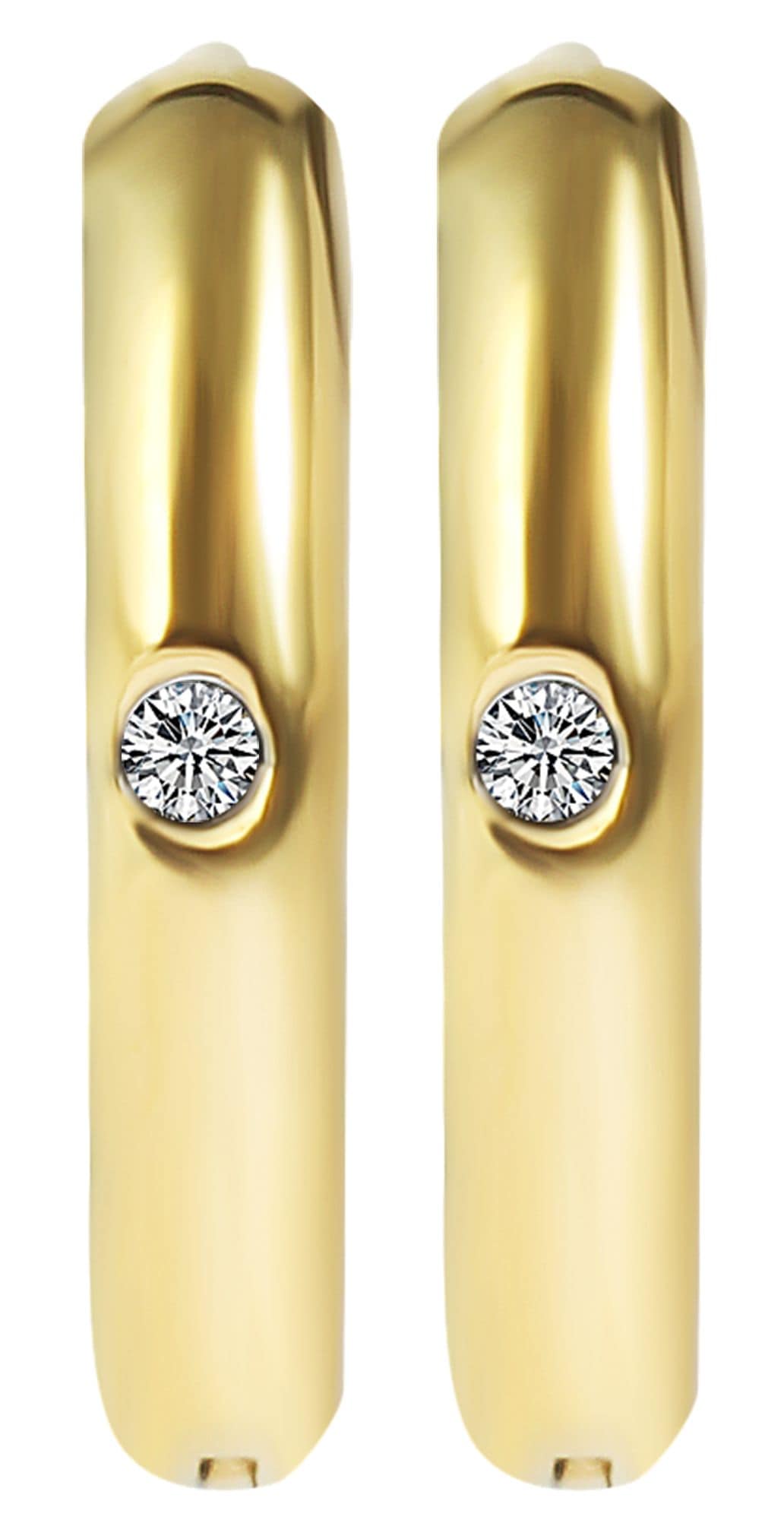 Adelia´s Paar Creolen »Damen Ohrringe ¿ Klappcreole aus Edelstahl mit Strass Steinchen«