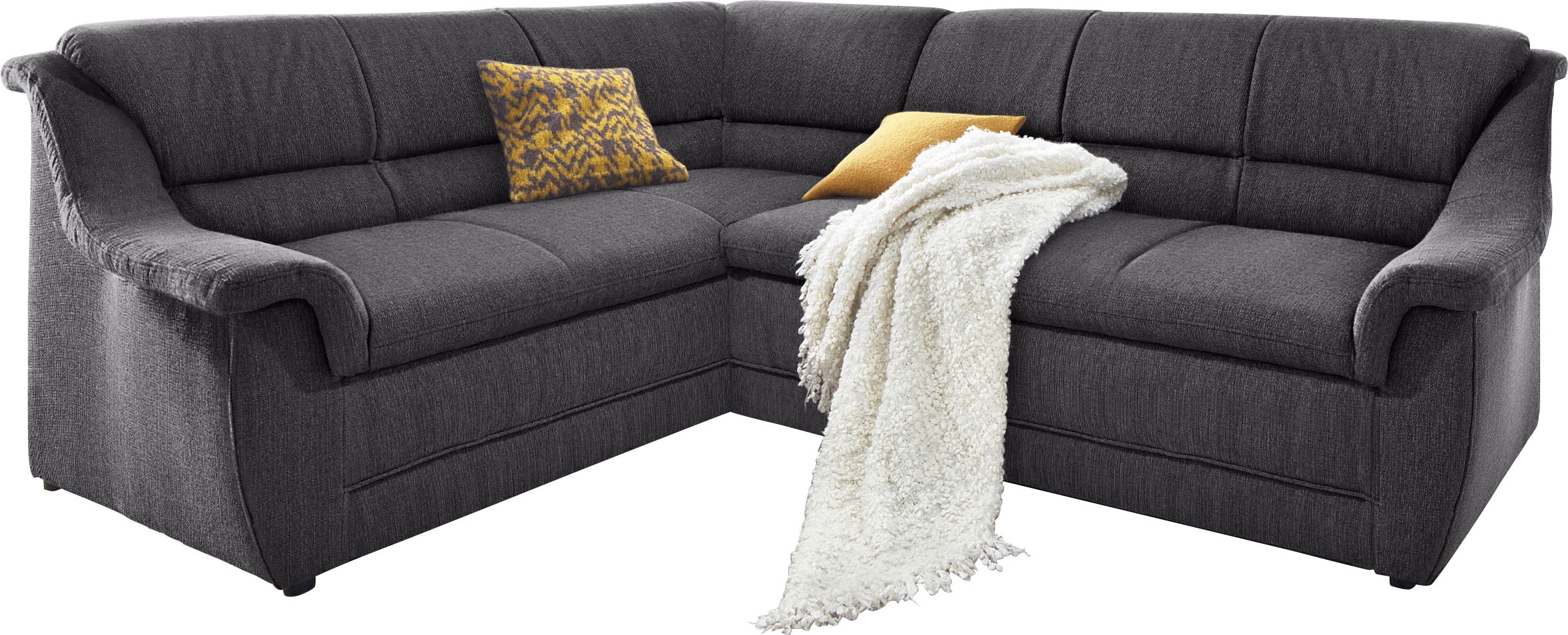 DOMO collection Ecksofa »Lale zeitlose Formensprache, komfortabel, L-Form«, mit langem Schenkel, wahlweise mit Bettfunktion