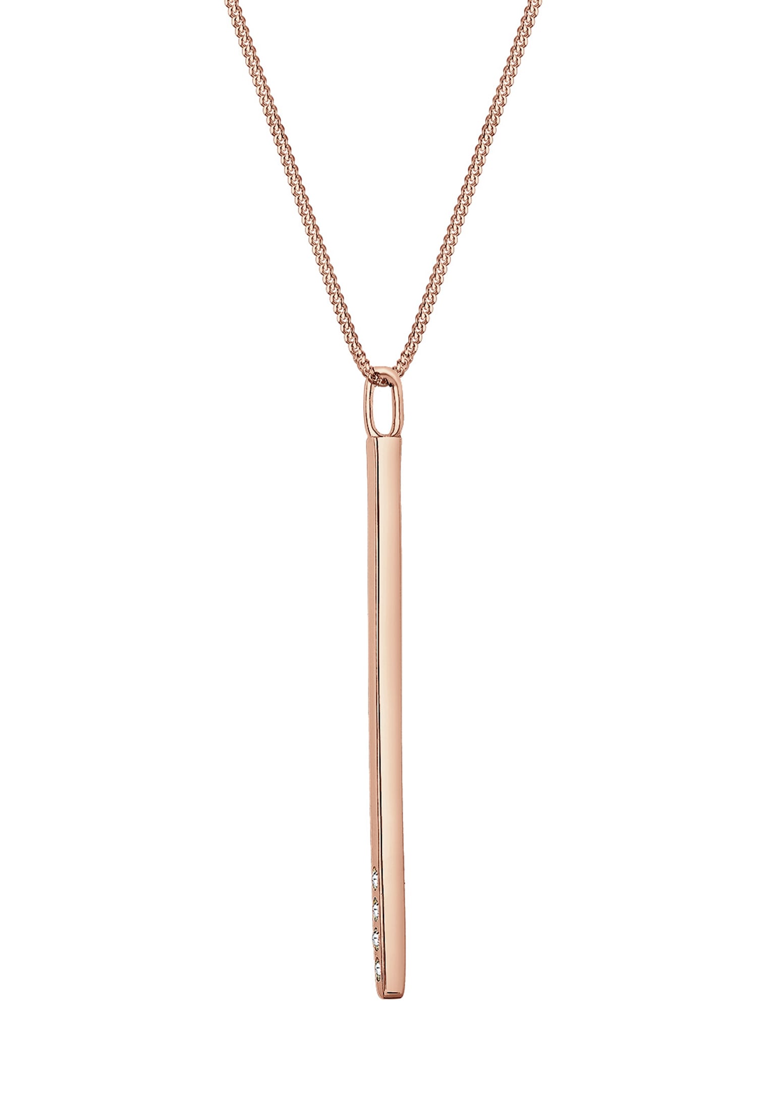 Elli Silberkette »Halskette Y-Kette mit Glas Kristalle Weiß 925 Sterling Silber«