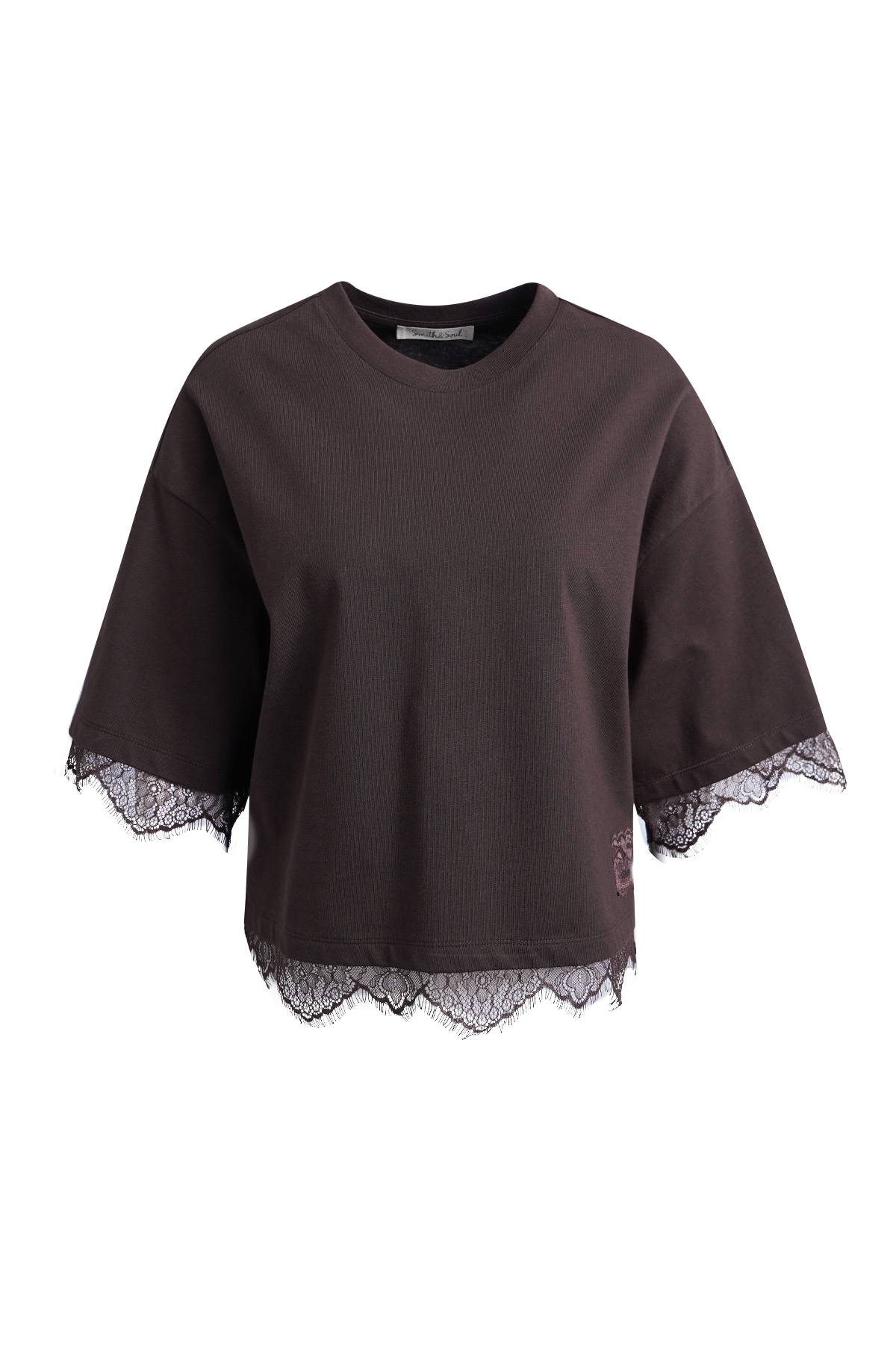 Smith & Soul T-Shirt mit Spitzendetails, Boxy Fit