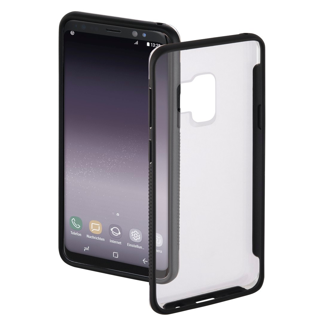 Hama Cover Frame für Samsung Galaxy S9, Transparent/Schwa