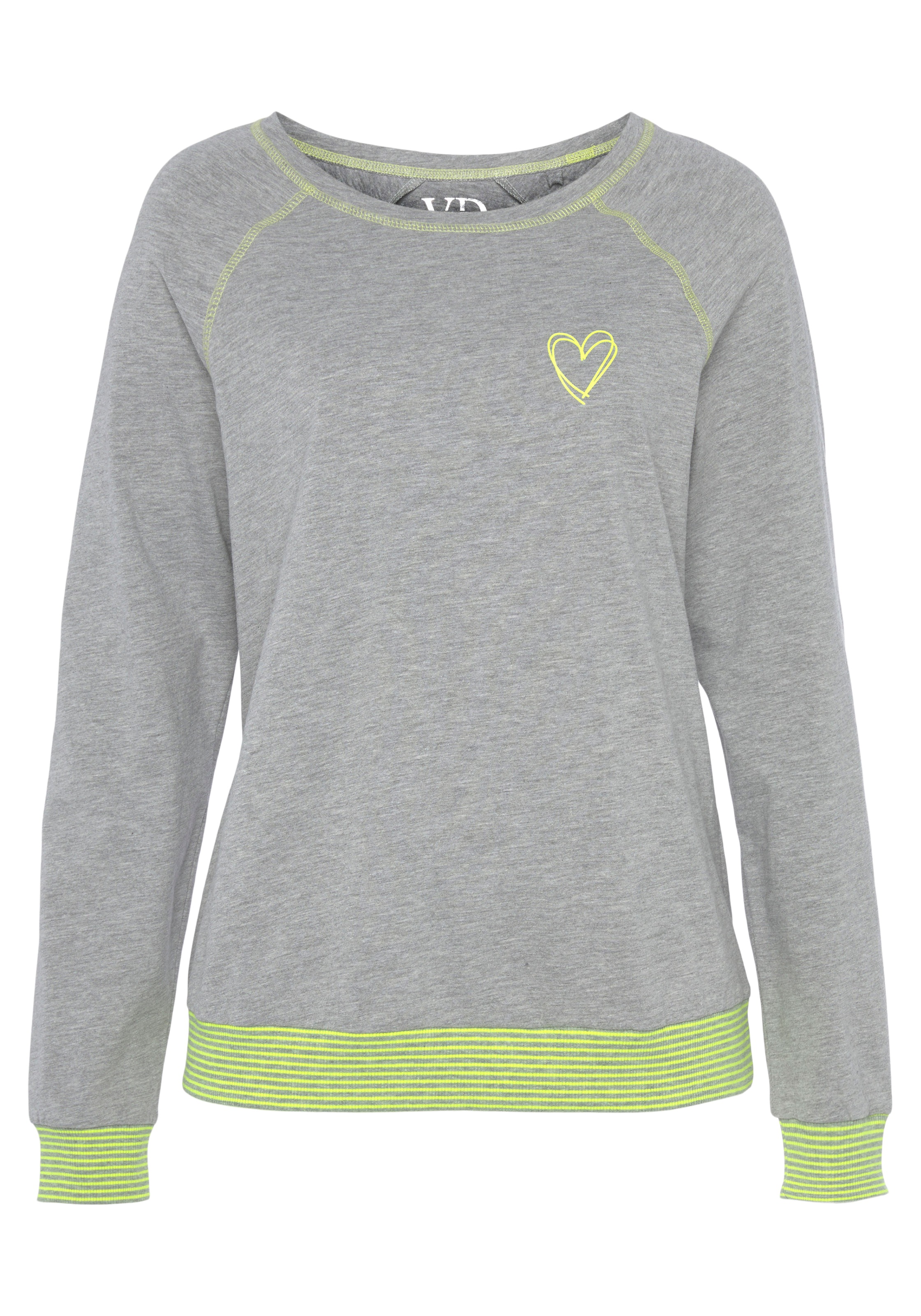 Vivance Dreams Pyjama, (2 tlg.), mit dekorativen Flatlock-Nähten in Neonfarben