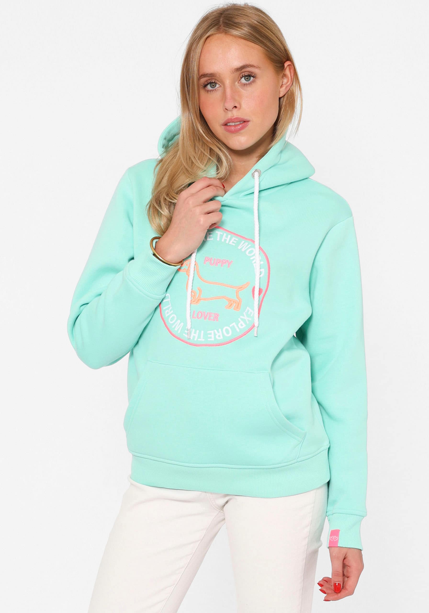 Hoodie »"Explore the World"«, "Explore the World" mit Kapuze, Hundemotiv vorne und...