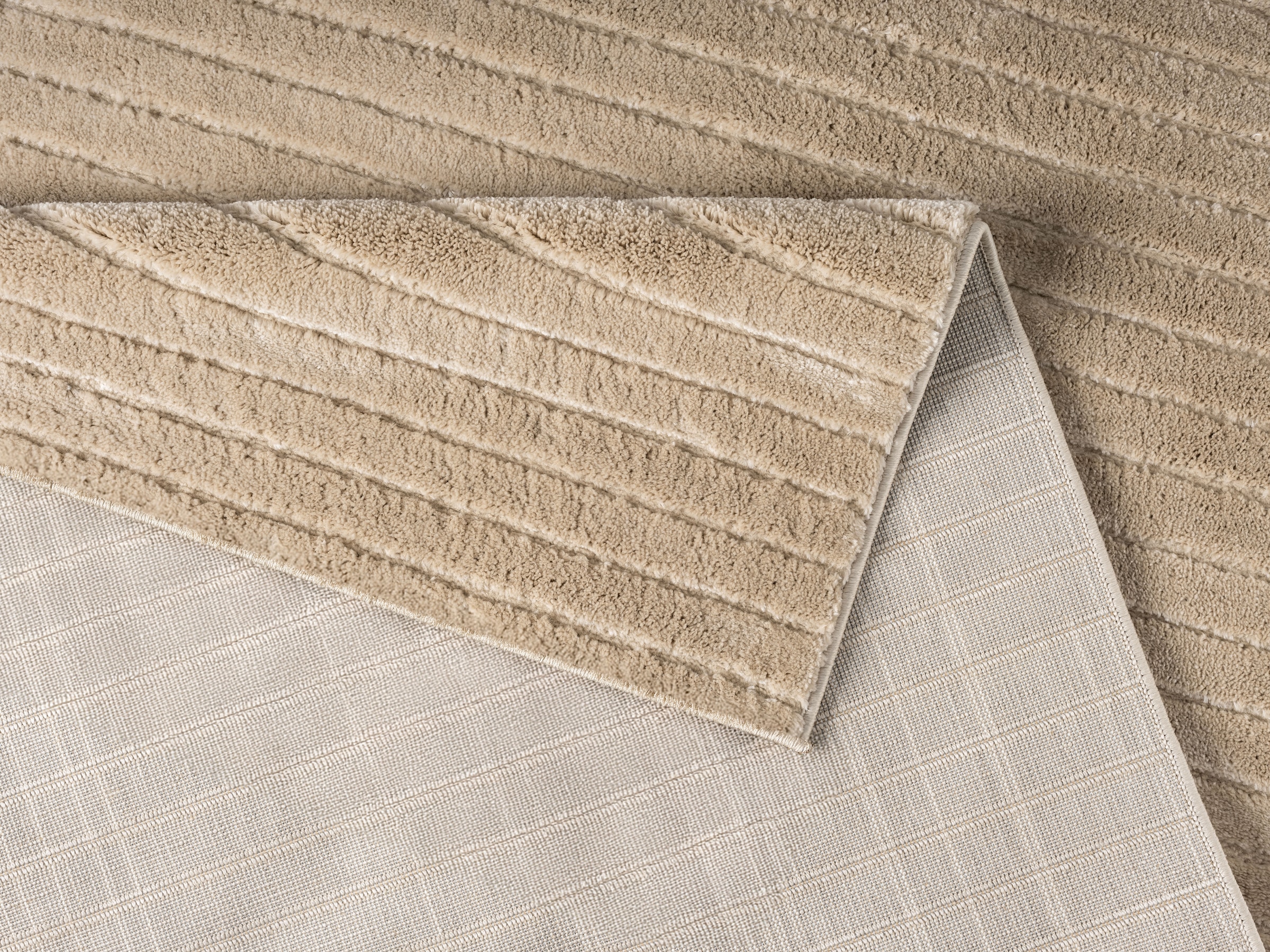 LeGer Home by Lena Gercke Teppich »Selma« rechteckig 19 mm Höhe Hoch-Tief-Struktur, Streifen Design, Wohnzimmer, Schlafzimmer