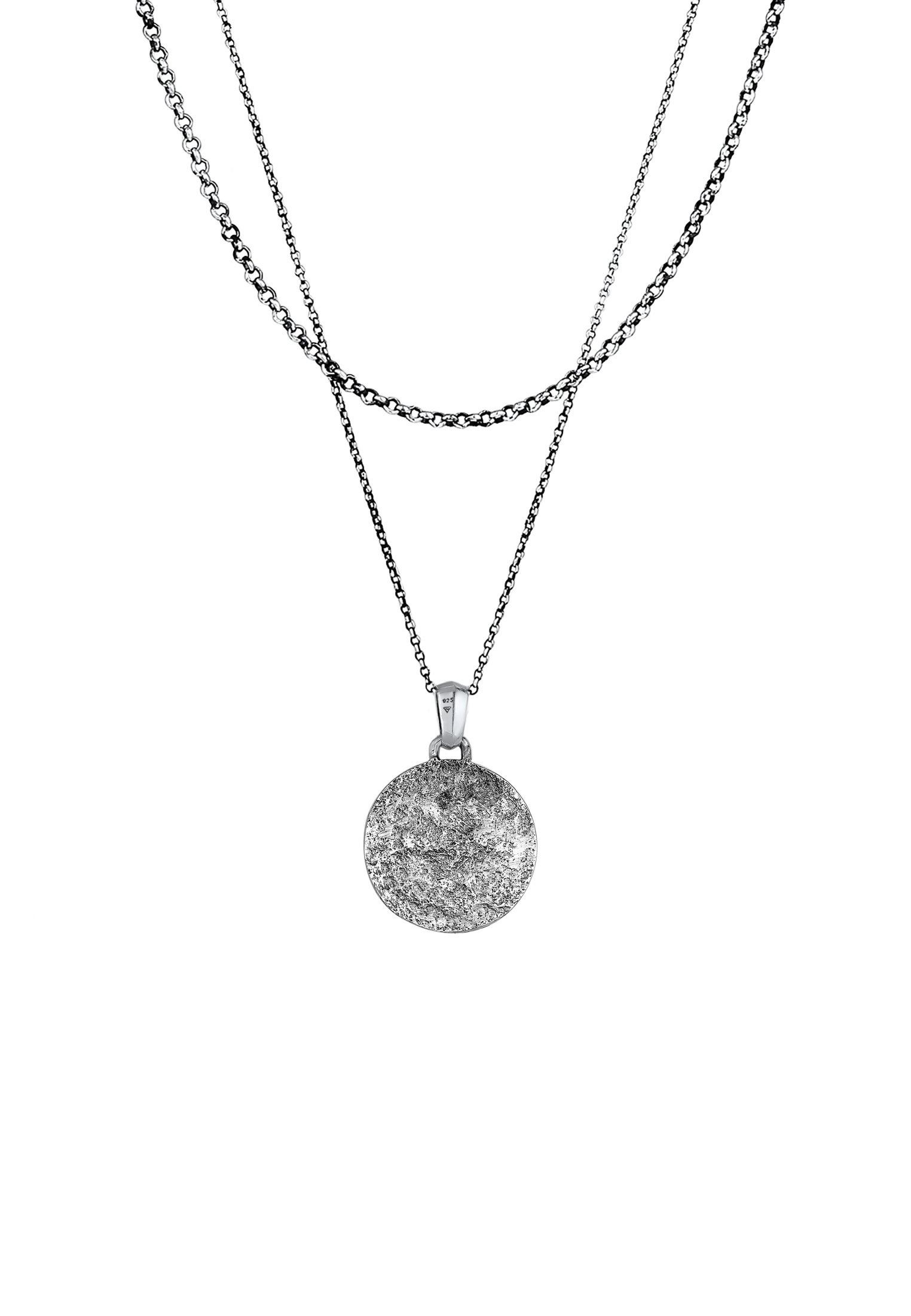 Kuzzoi Kette mit Anhänger »Halskette Herren Layer Kompass Maritim 925 Silber«