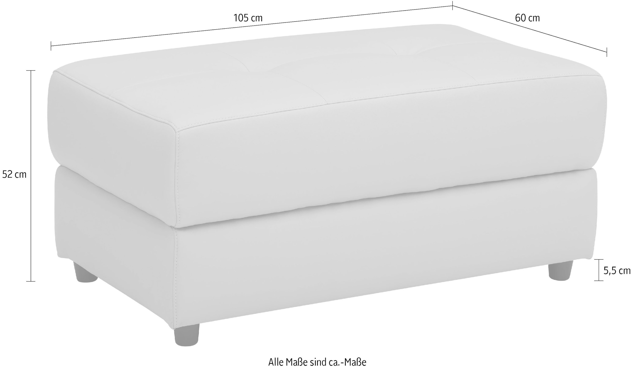 Home affaire Polsterhocker »Sentrano + Kilado«, in 4 Bezugsqualitäten, mit komfortablen Federkern, Gesamtbreite 105 cm